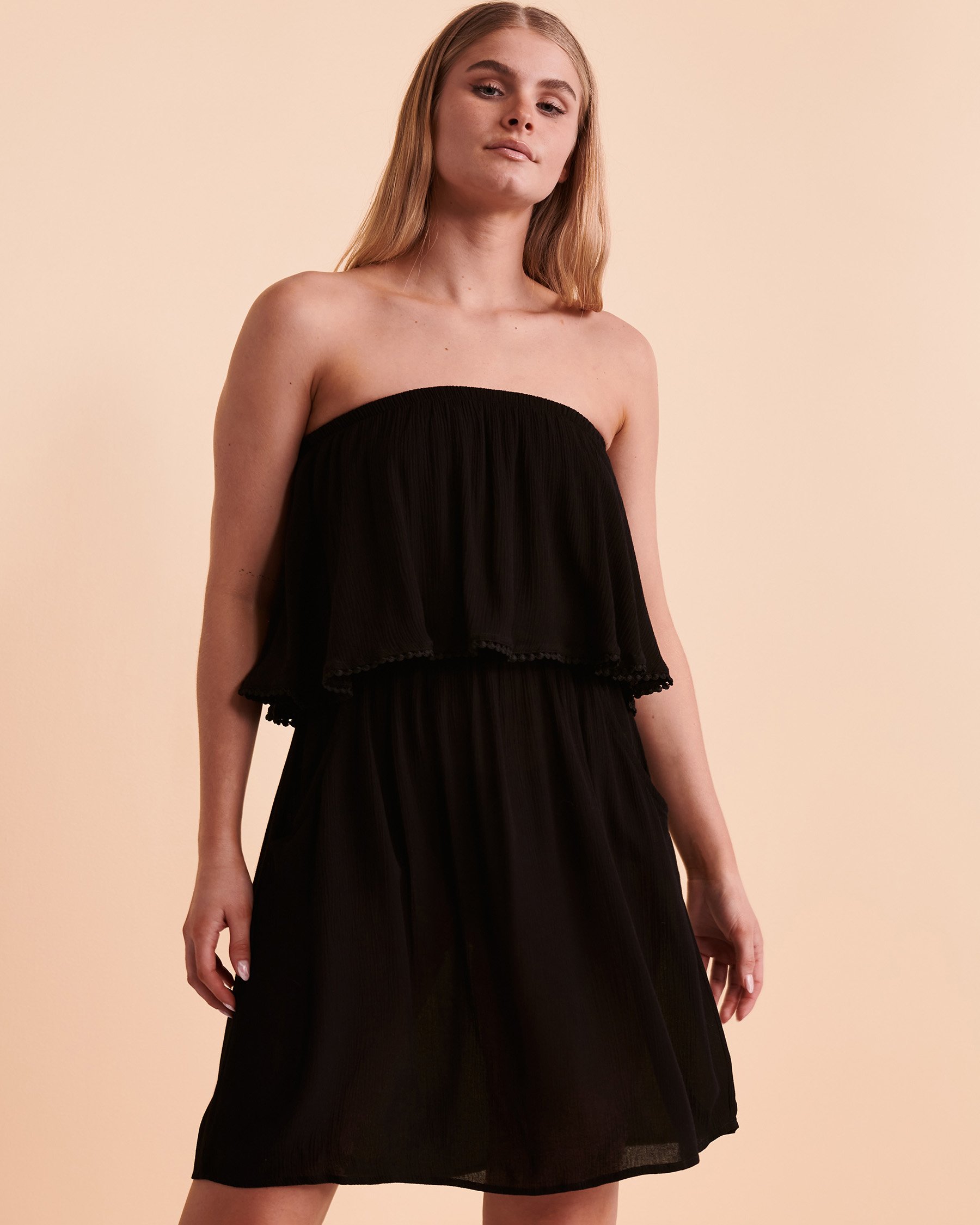 TROPIK Robe sans manches avec pompons Noir 02300064 - View1