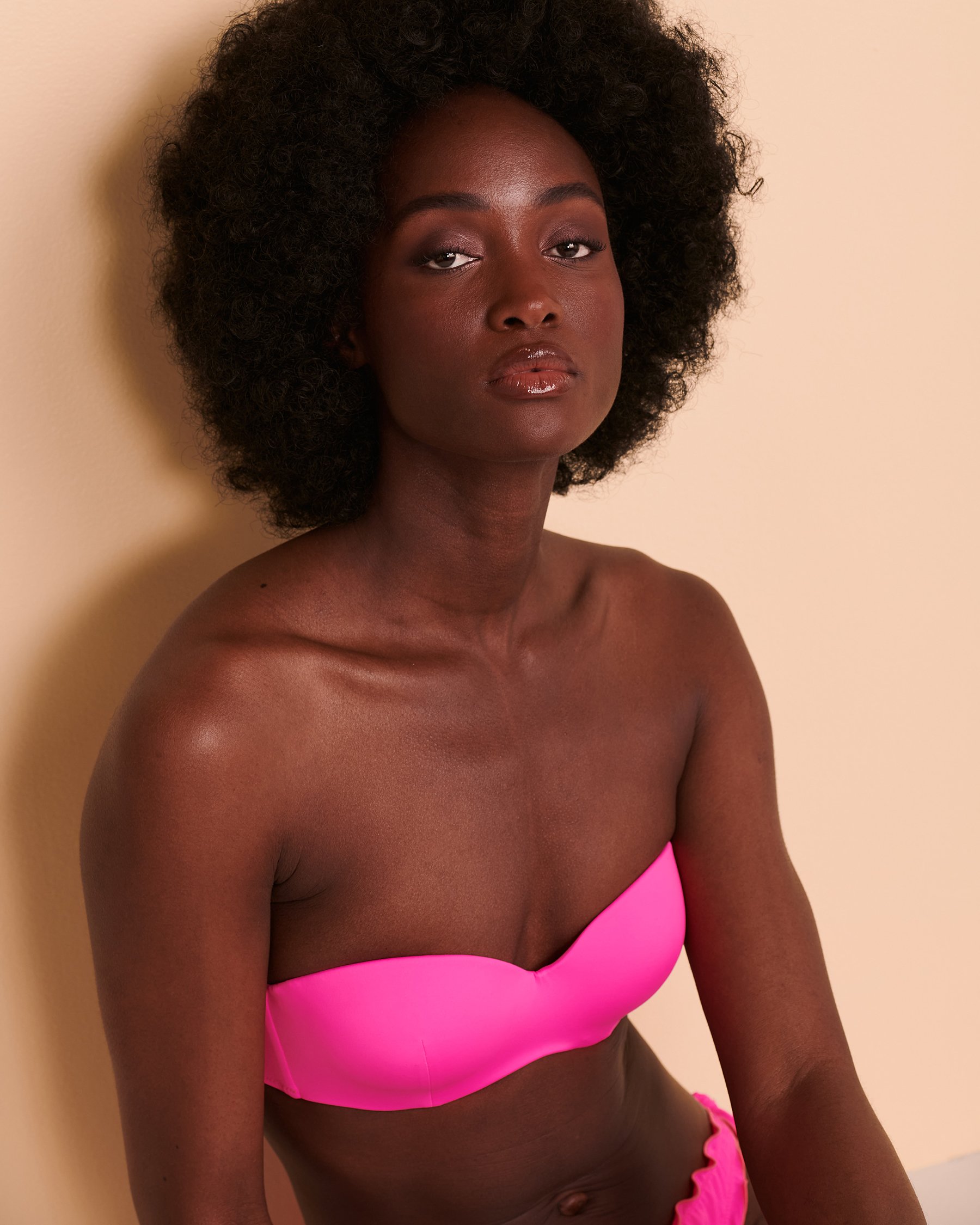 GUESS Push-up Bandeau Bikini Top Pink E2GJ52LY00K - View5