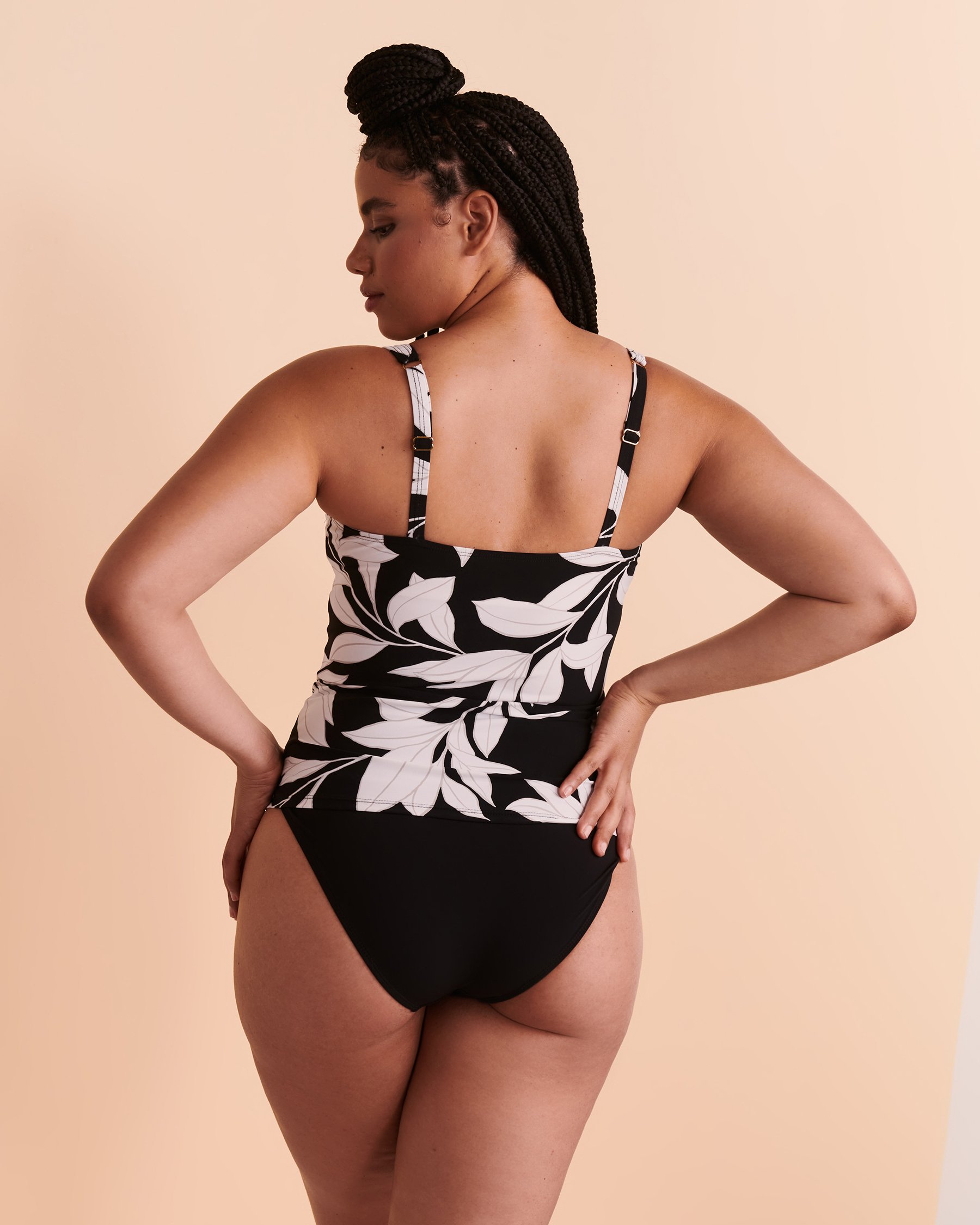 CHRISTINA ATRIUM IVY D Cup Twisted Tankini Top Black and white print 30AT5083 - View2