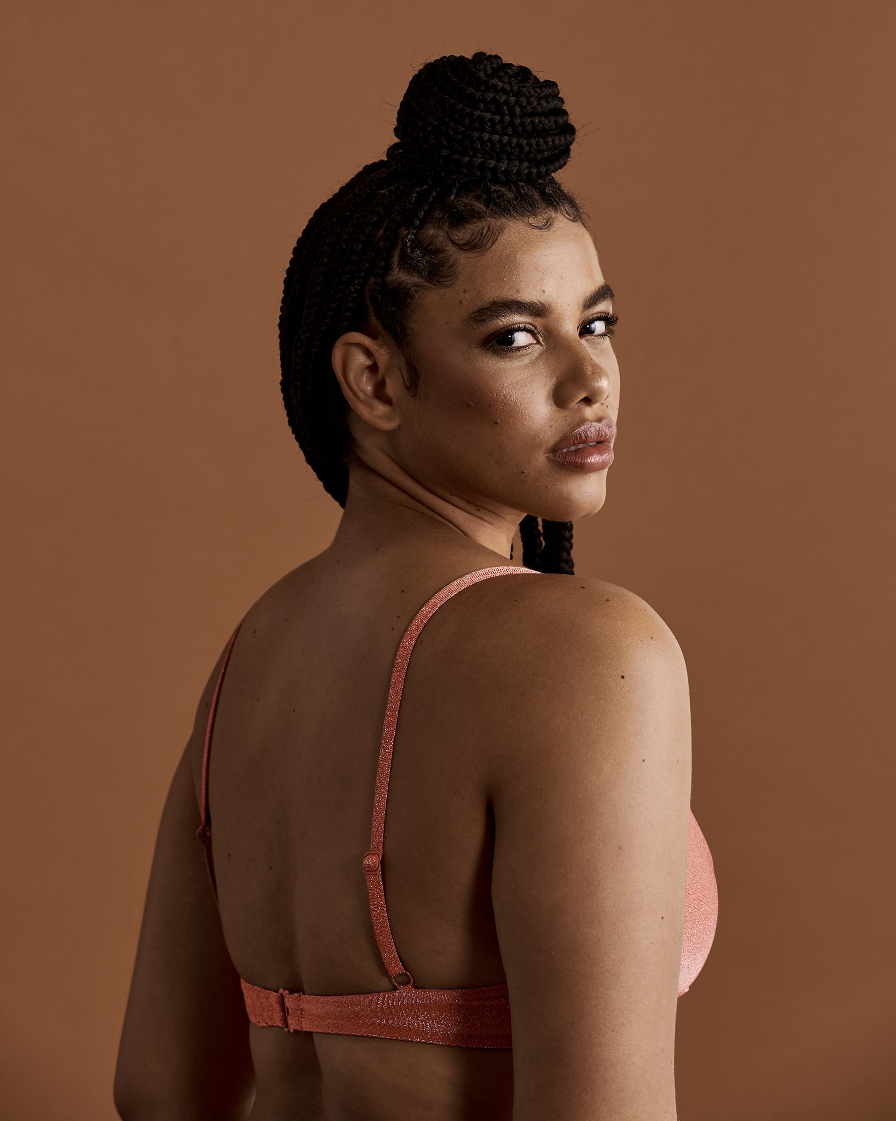 RVCA STRATA D Cup Plunge Bikini Top Apricot AVJX300262 - View2