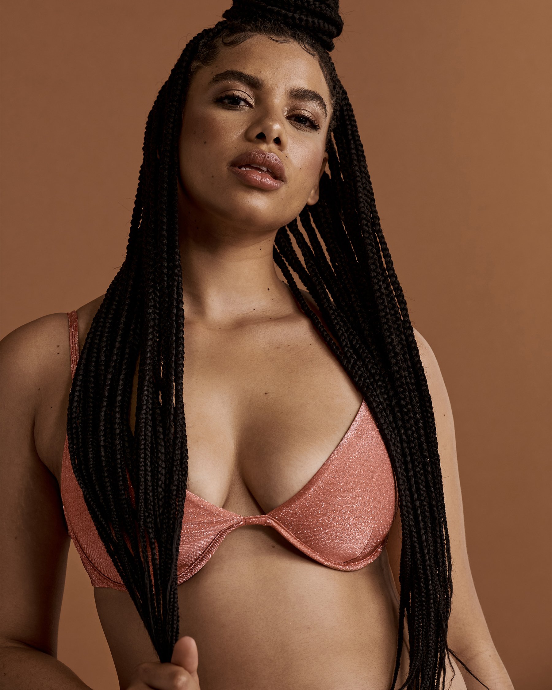 RVCA STRATA D Cup Plunge Bikini Top Apricot AVJX300262 - View4