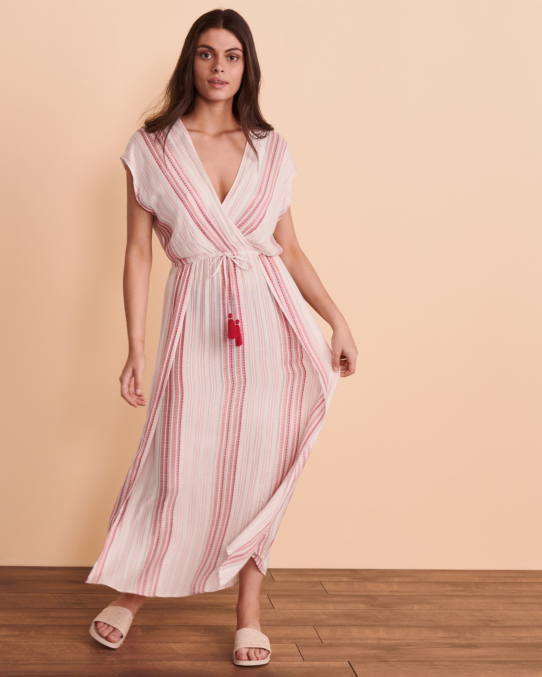 COVER ME Robe maxi effet croisé Rayures 22023220 - Voir3