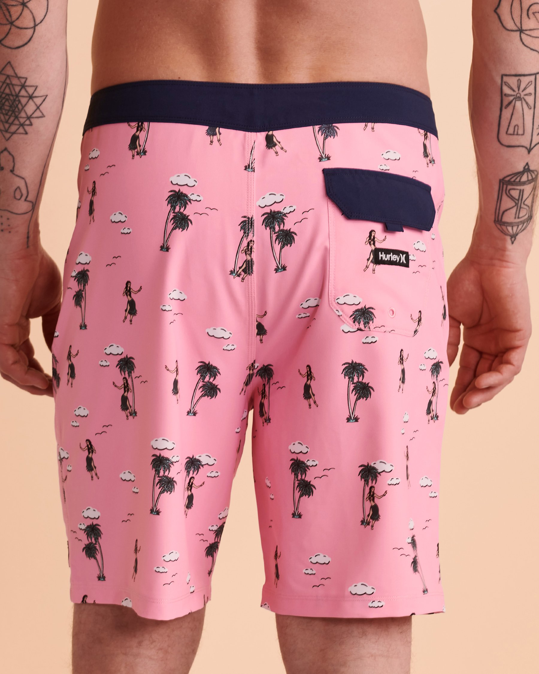 HURLEY WEEKENDER Boardshort Swimsuit Pink print MBS0011040 - View3
