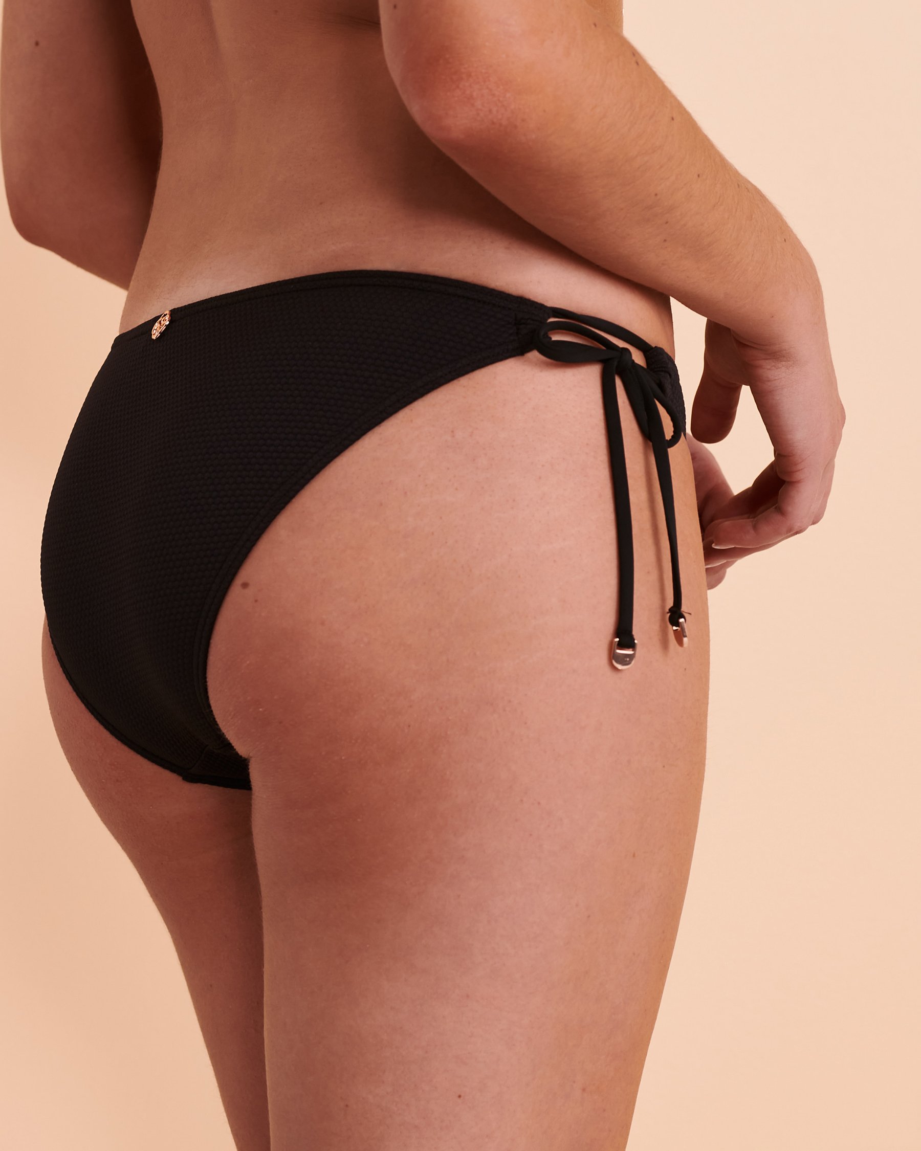 TURQUOISE COUTURE RENEW WAVE Side Tie Bikini Bottom Black 01300114 - View2