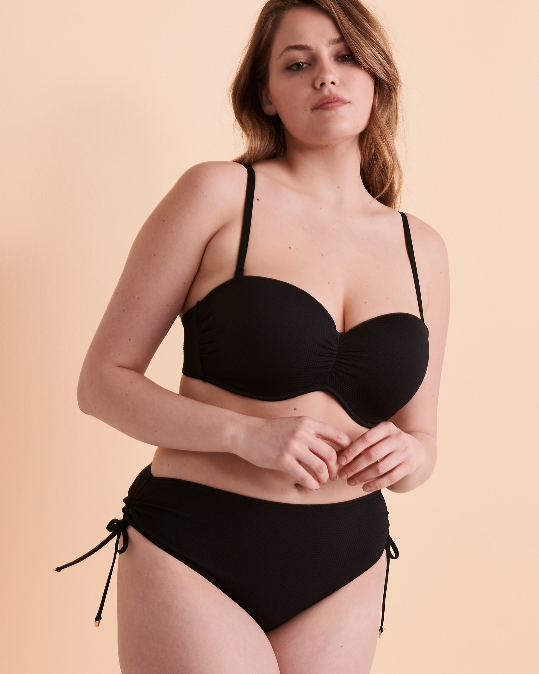 TURQUOISE COUTURE RENEW WAVE High Waist Bikini Bottom Black 01300115 - View8