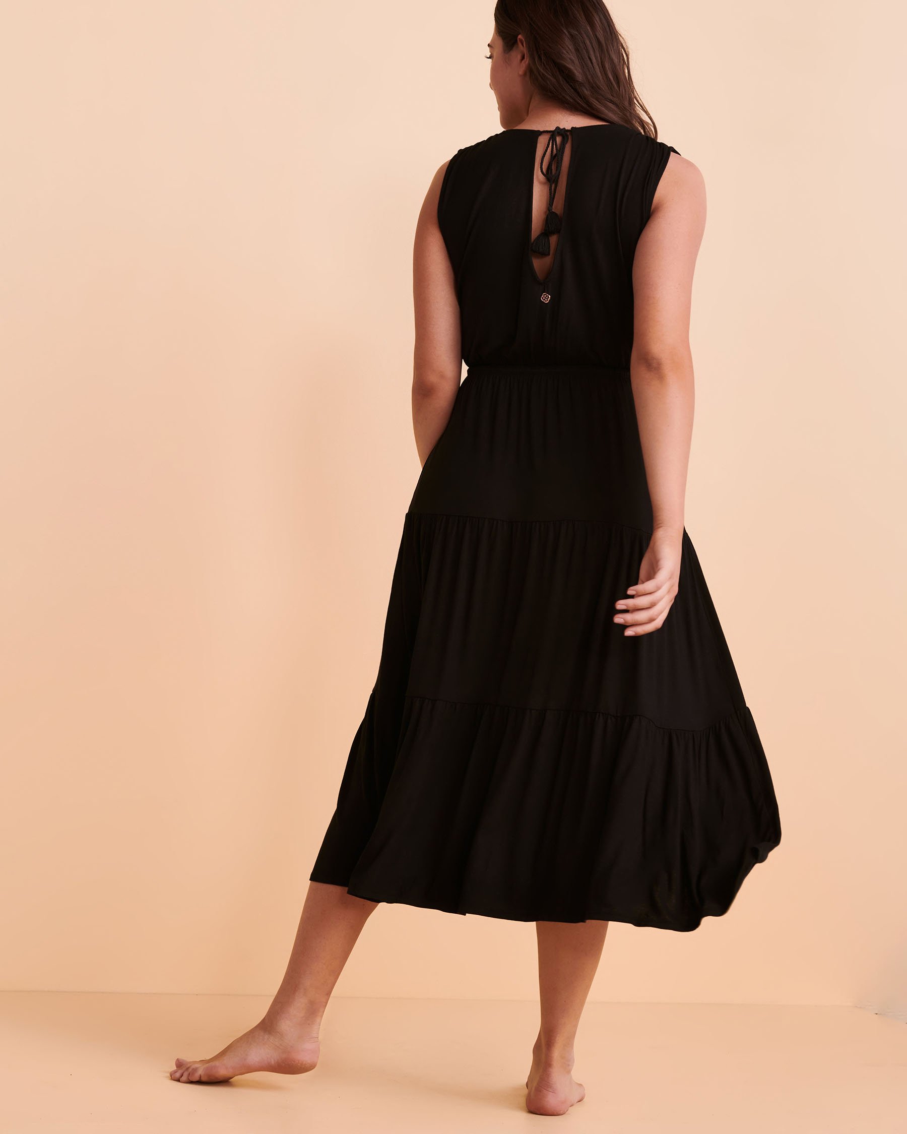 TURQUOISE COUTURE Robe maxi sans manches Noir 02300055 - Voir2