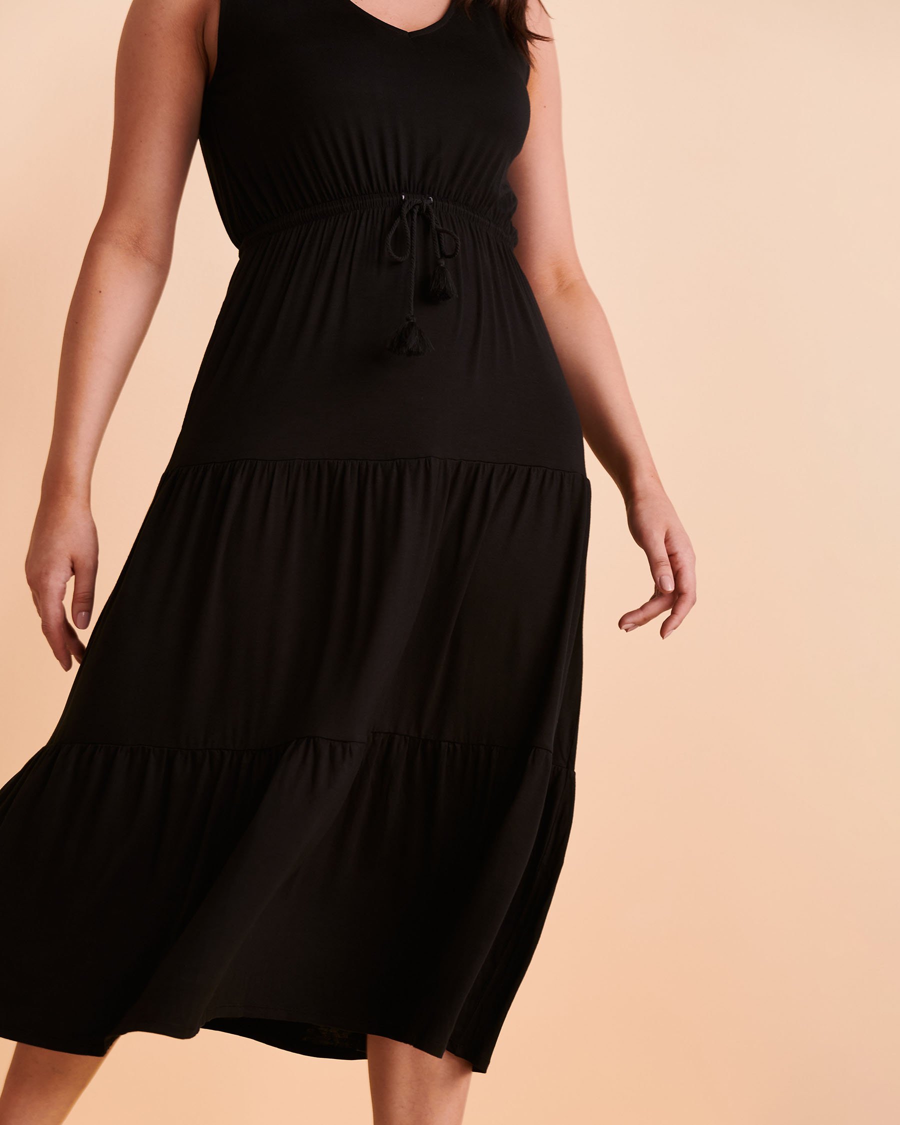 TURQUOISE COUTURE Robe maxi sans manches Noir 02300055 - Voir5