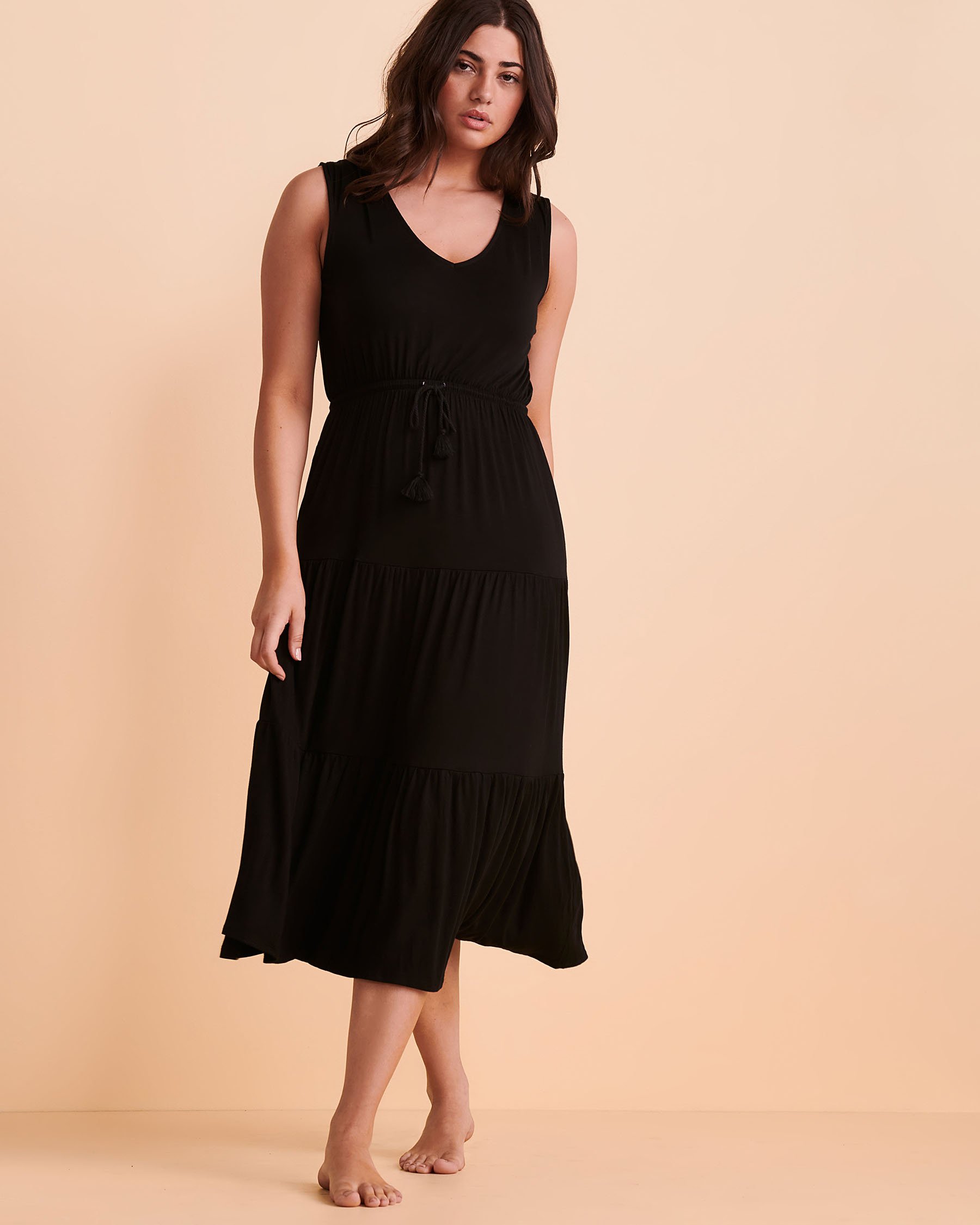 TURQUOISE COUTURE Robe maxi sans manches Noir 02300055 - Voir6