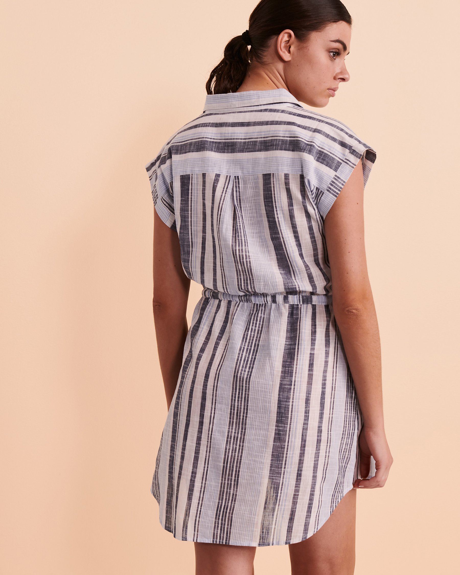 COVER ME Short Sleeve Button-down Dress Multi-stripes 22023250 - View2