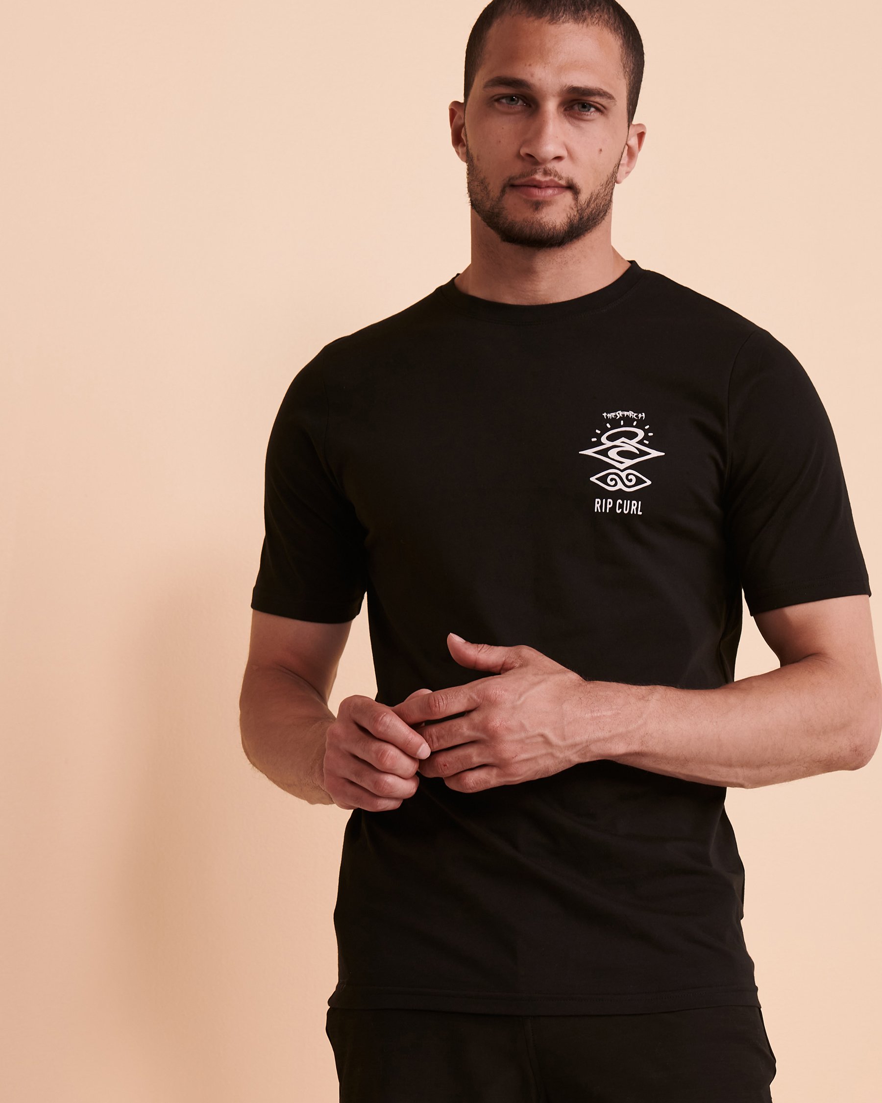 RIP CURL ICONS OF SURF Short Sleeve Rashguard Black 116MRV - View1