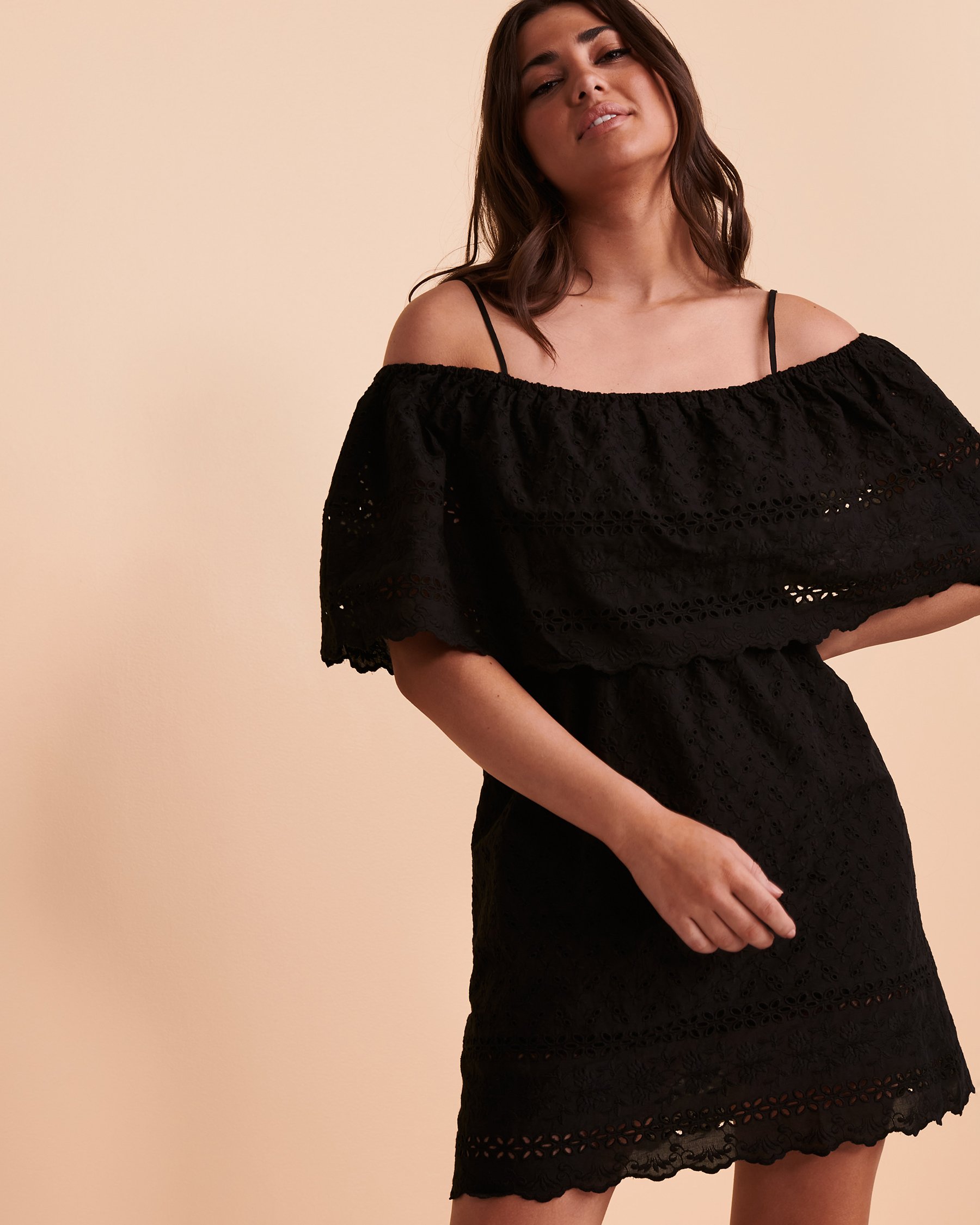 SANTEMARE Robe à œillet et épaules dénudées Noir 02300048 - Voir1