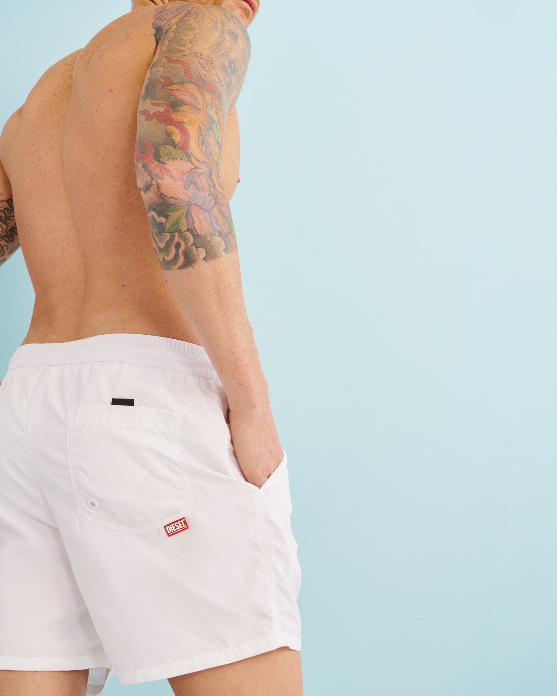 DIESEL Maillot volley CAYBAY Blanc A052630QEAP - View3