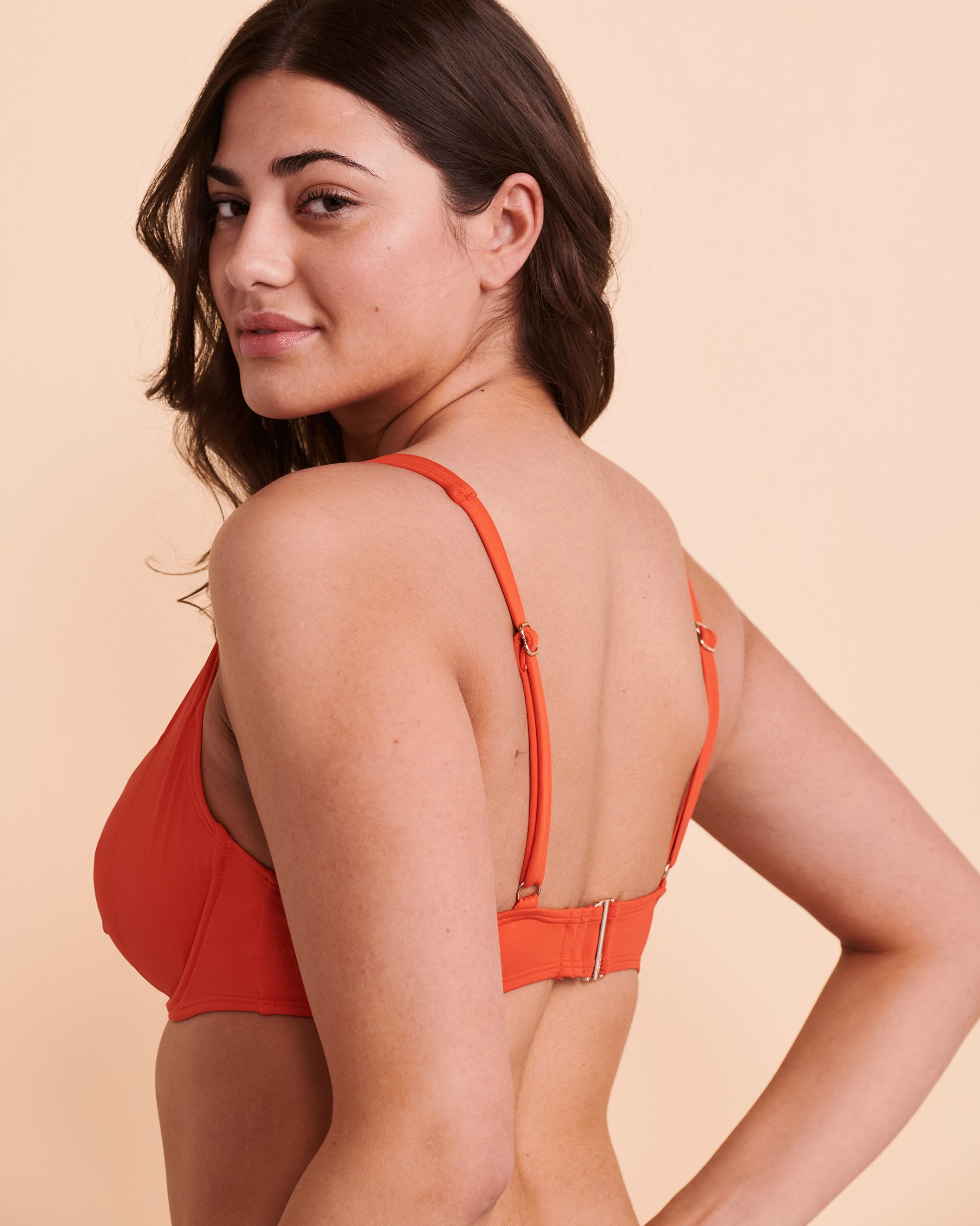 ANNE COLE Haut de bikini torsadé LIVE IN COLOR Rouge tropical 22MT10601 - View2