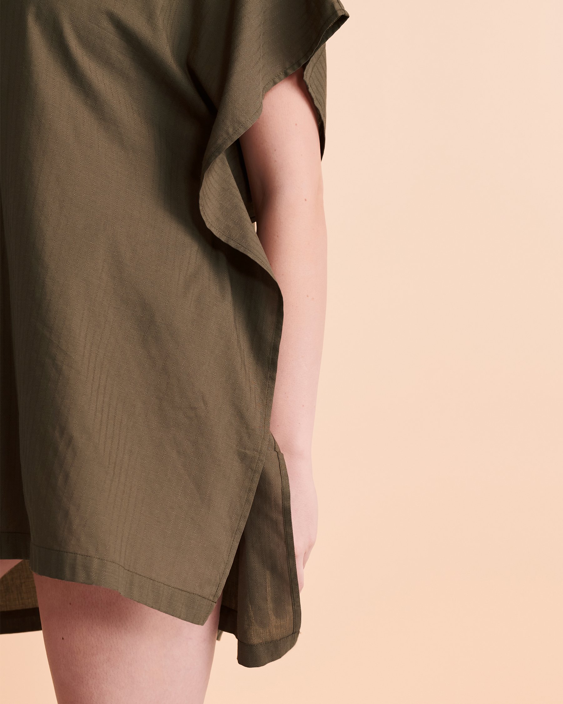 TURQUOISE COUTURE Button-down Poncho Khaki 02400013 - View3