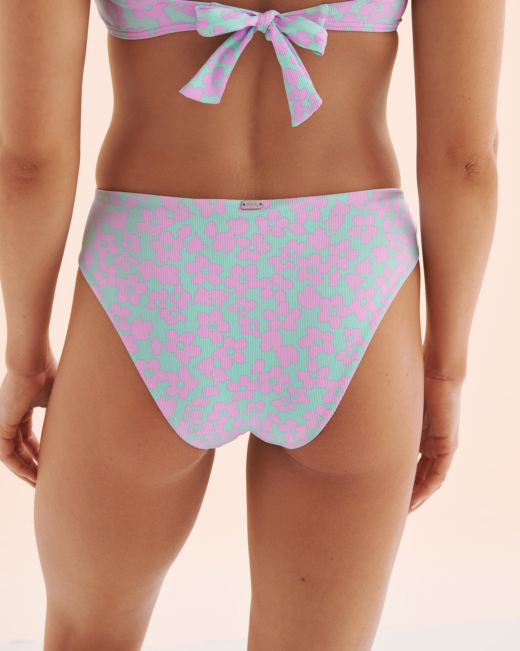 TROPIK Maui Ribbed Cheeky Bikini Bottom Blue and purple 01300429 - View6