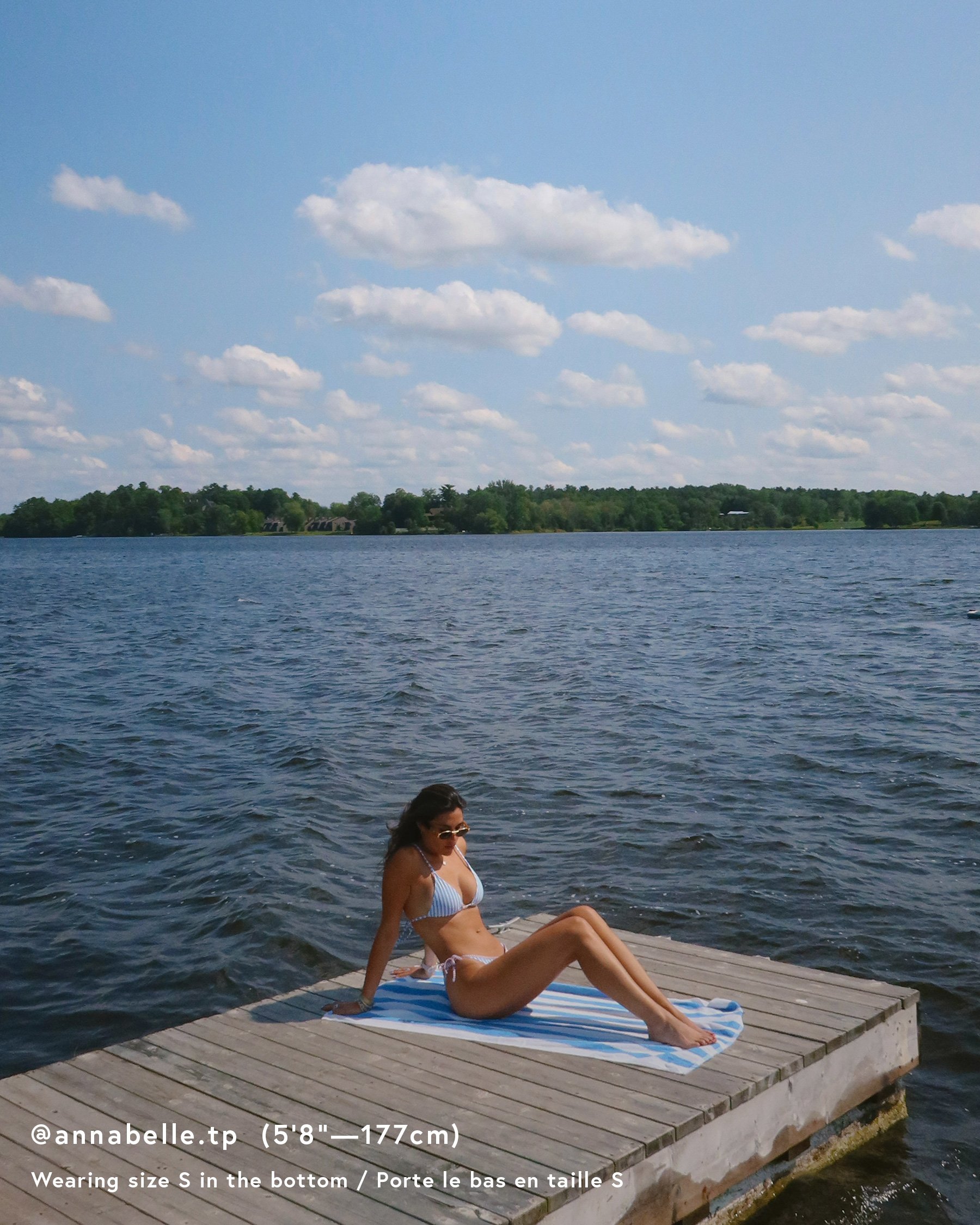 ROXY Bas de bikini taille haute à nouer sur le côté Pacific Coast Bleu 434003103 - View2