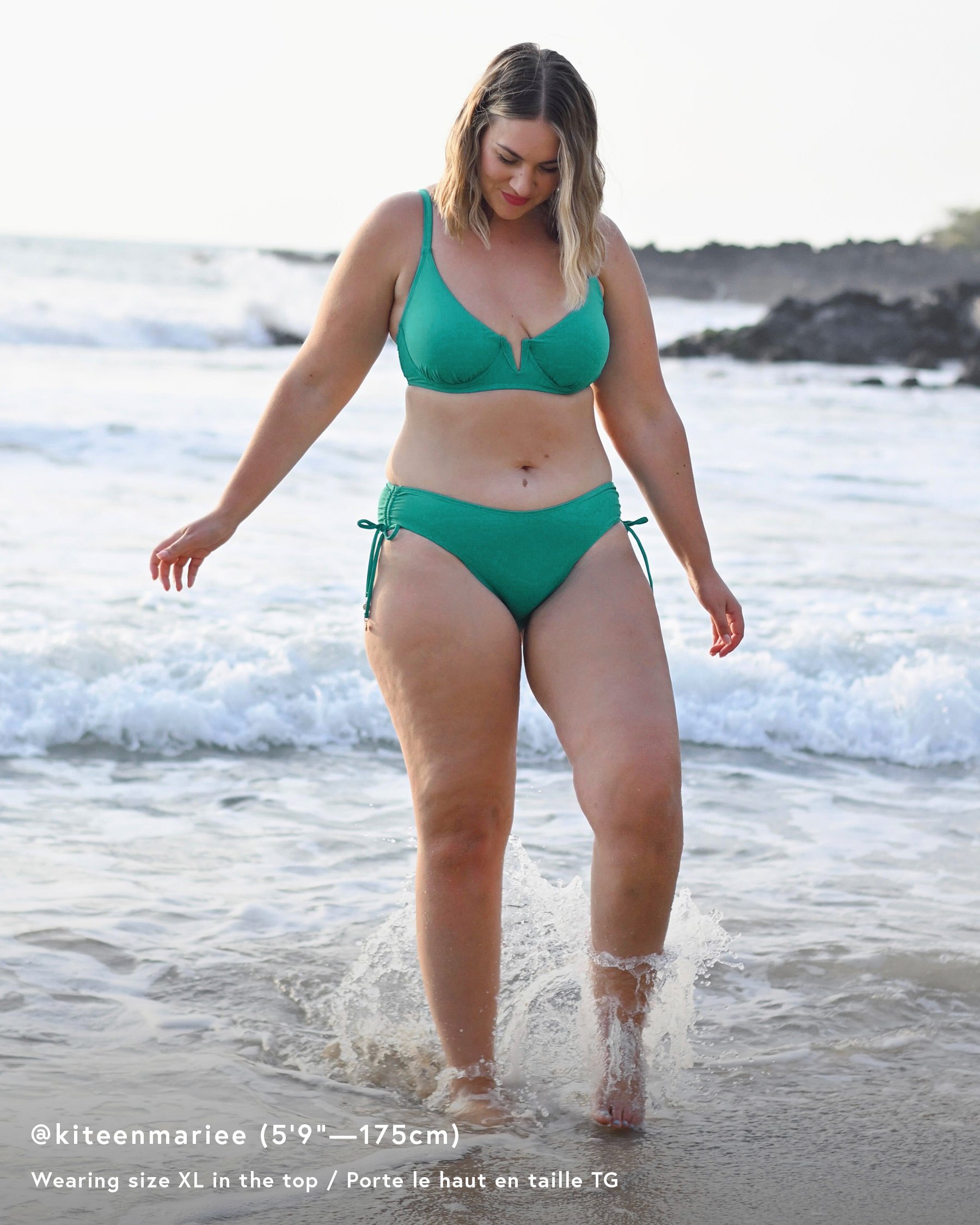 ANNE COLE Live In Color V-Wire Bikini Top Aqua Green MYMT11001 - View1