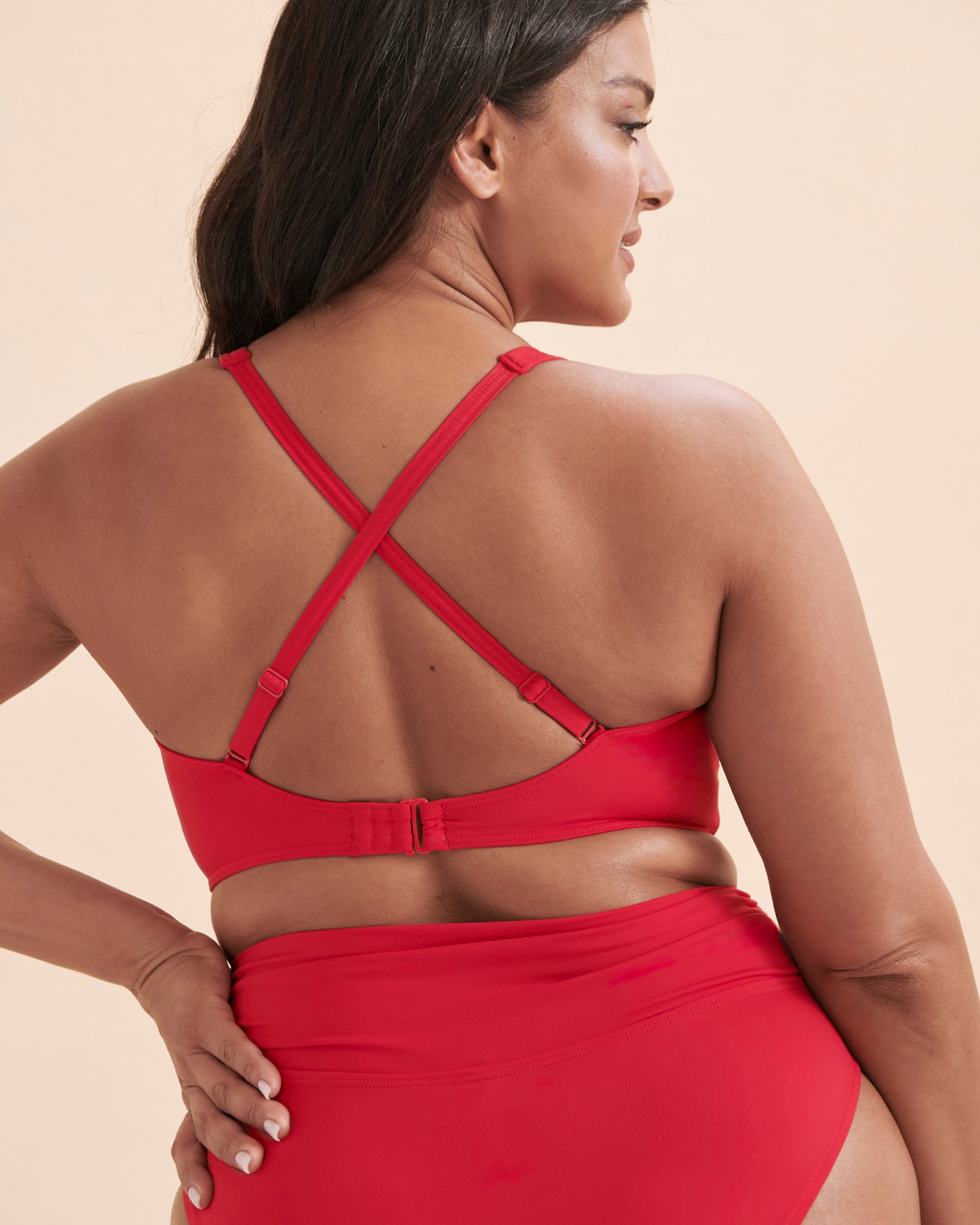 SEA LEVEL Haut de bikini triangle croisé Essentials Eco Rouge SL3110ECO - View2