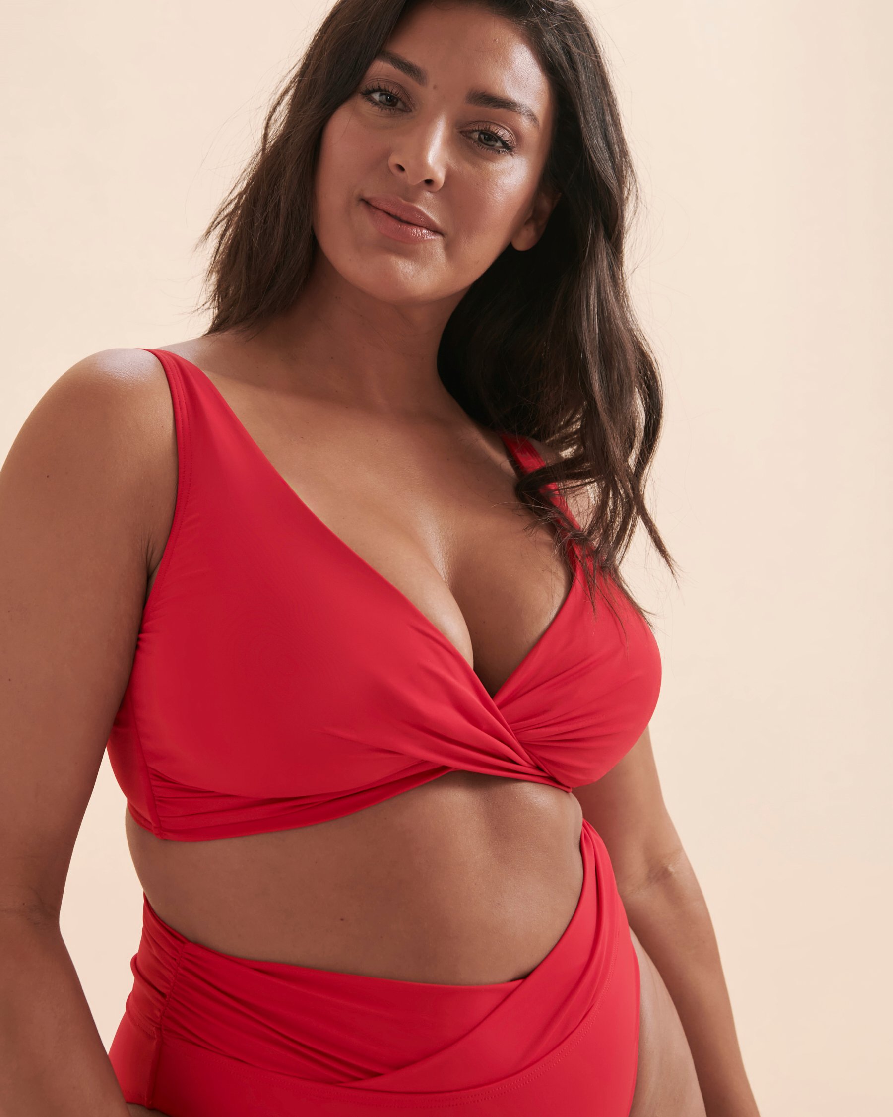 SEA LEVEL Haut de bikini triangle croisé Essentials Eco Rouge SL3110ECO - View4