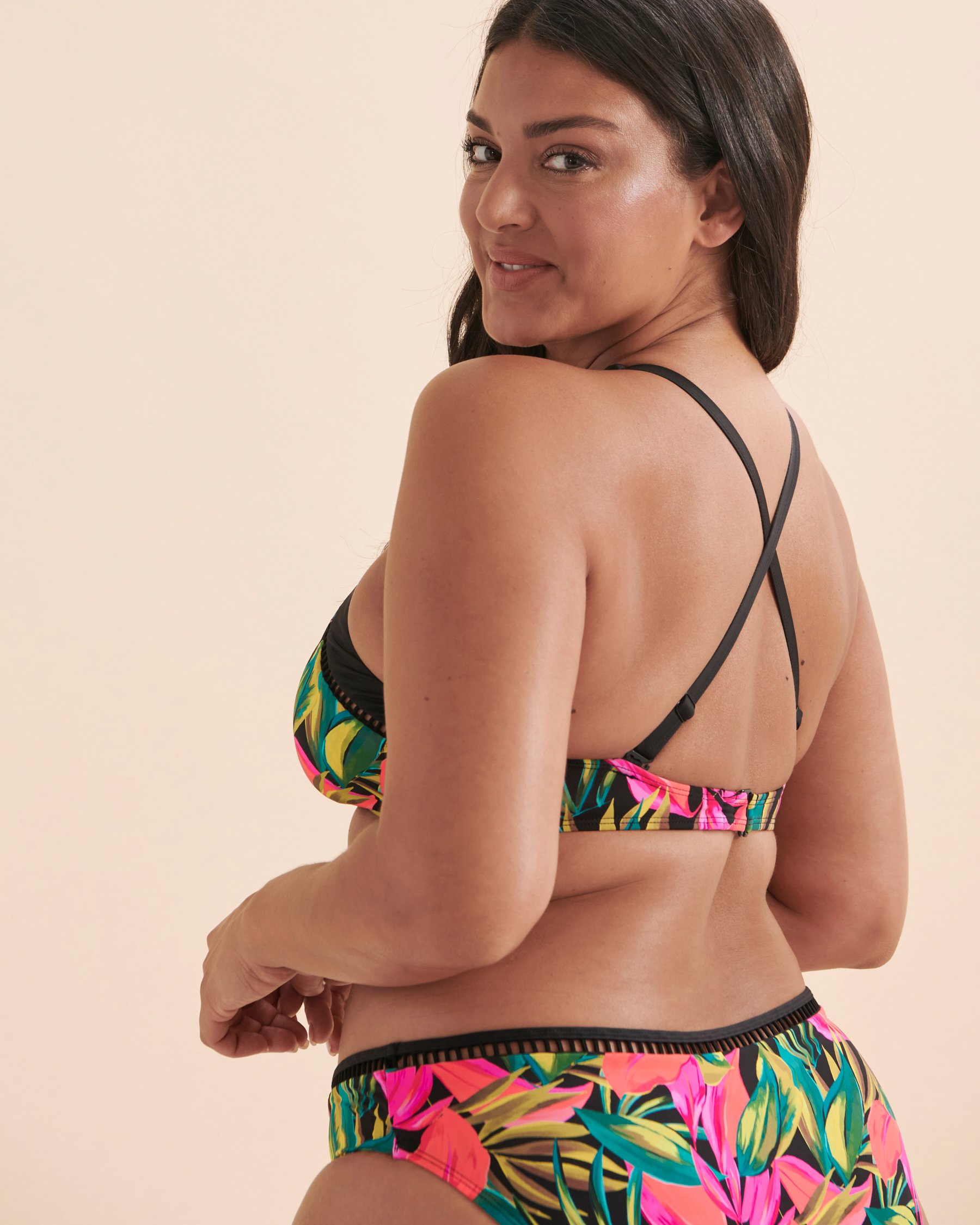 SKYE Haut de bikini encolure haute Castaway Tropical noir SK756172 - Voir4