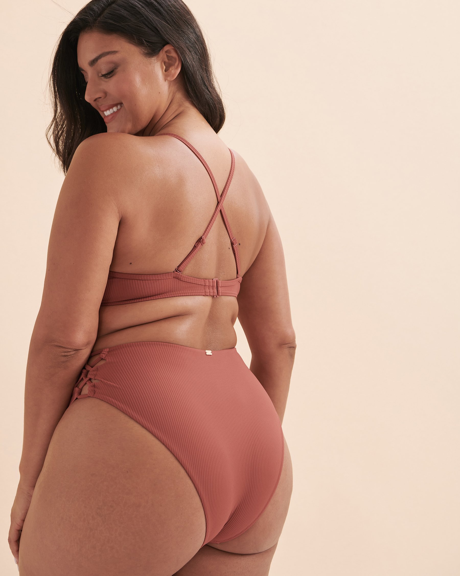 TROPIK Textured Push-up Bikini Top Brown 01100218 - View4
