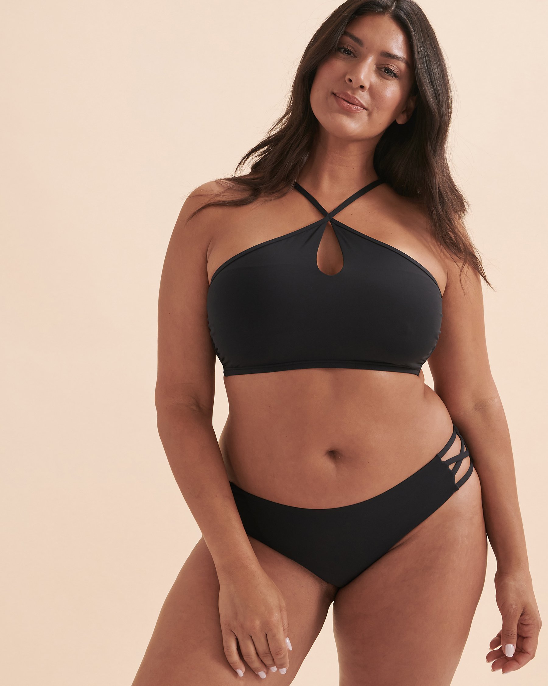 TROPIK Solid High Neck Bikini Top Black 01100220 - View7