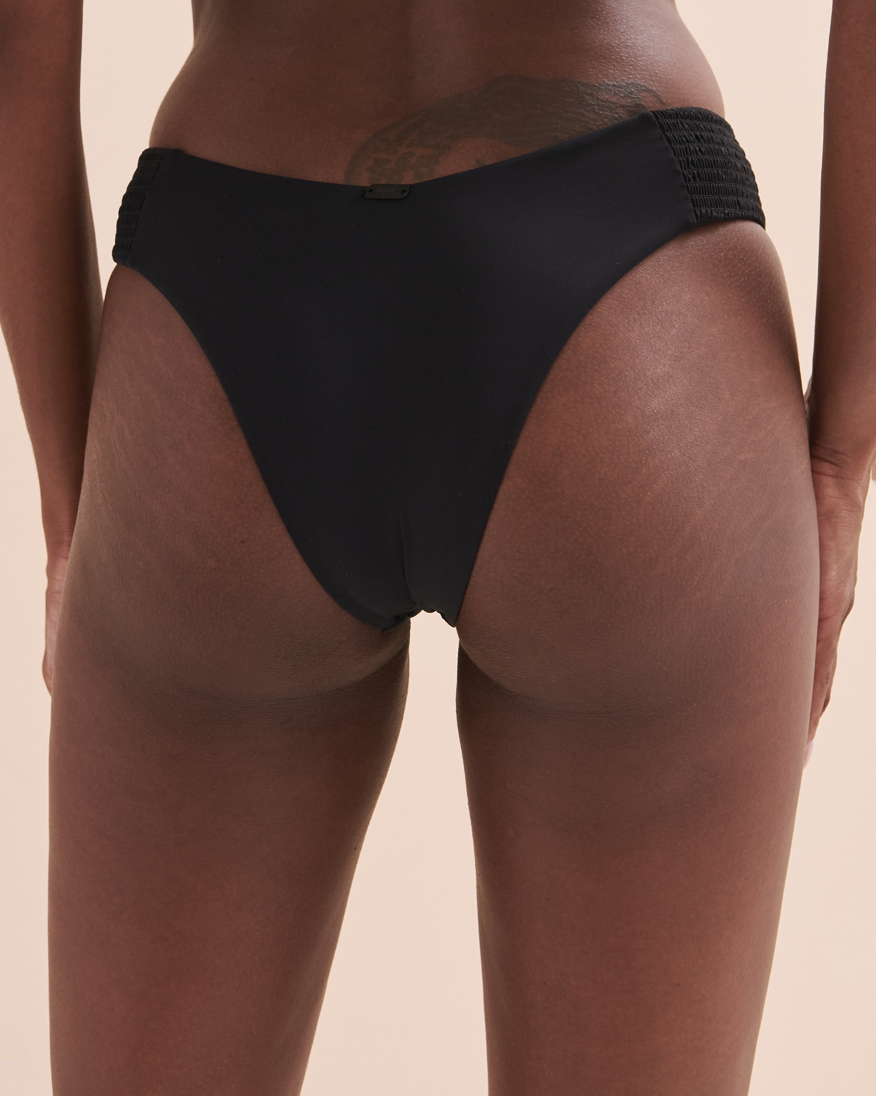 TROPIK Solid Thong Bikini Bottom Black 01300237 - View3