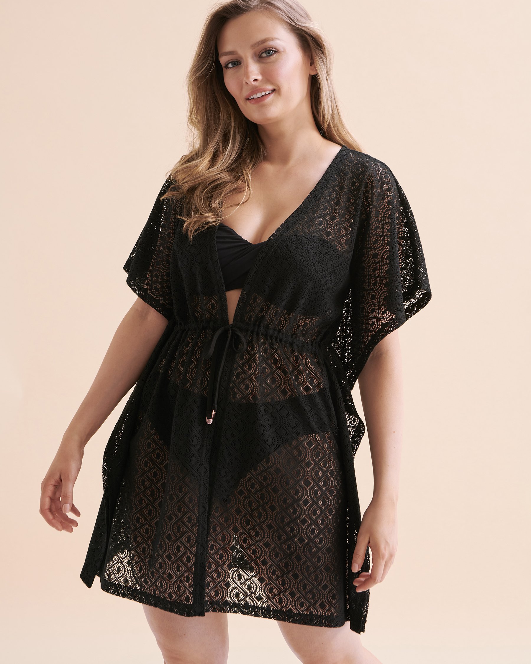 TURQUOISE COUTURE Crochet Caftan Black 02400034 - View3