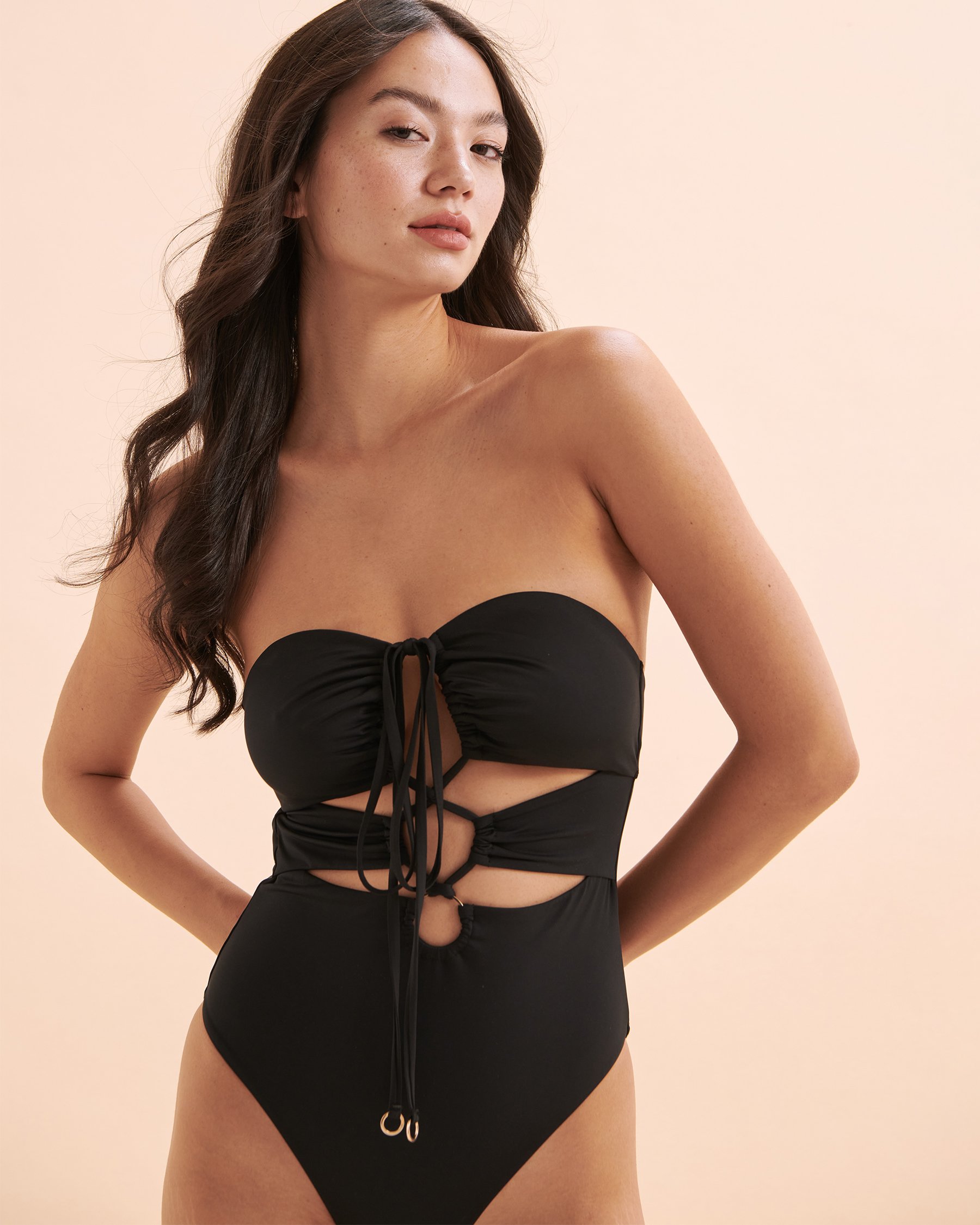 SEATONIC Cut-out One-piece Swimsuit Black 01400061 - View5