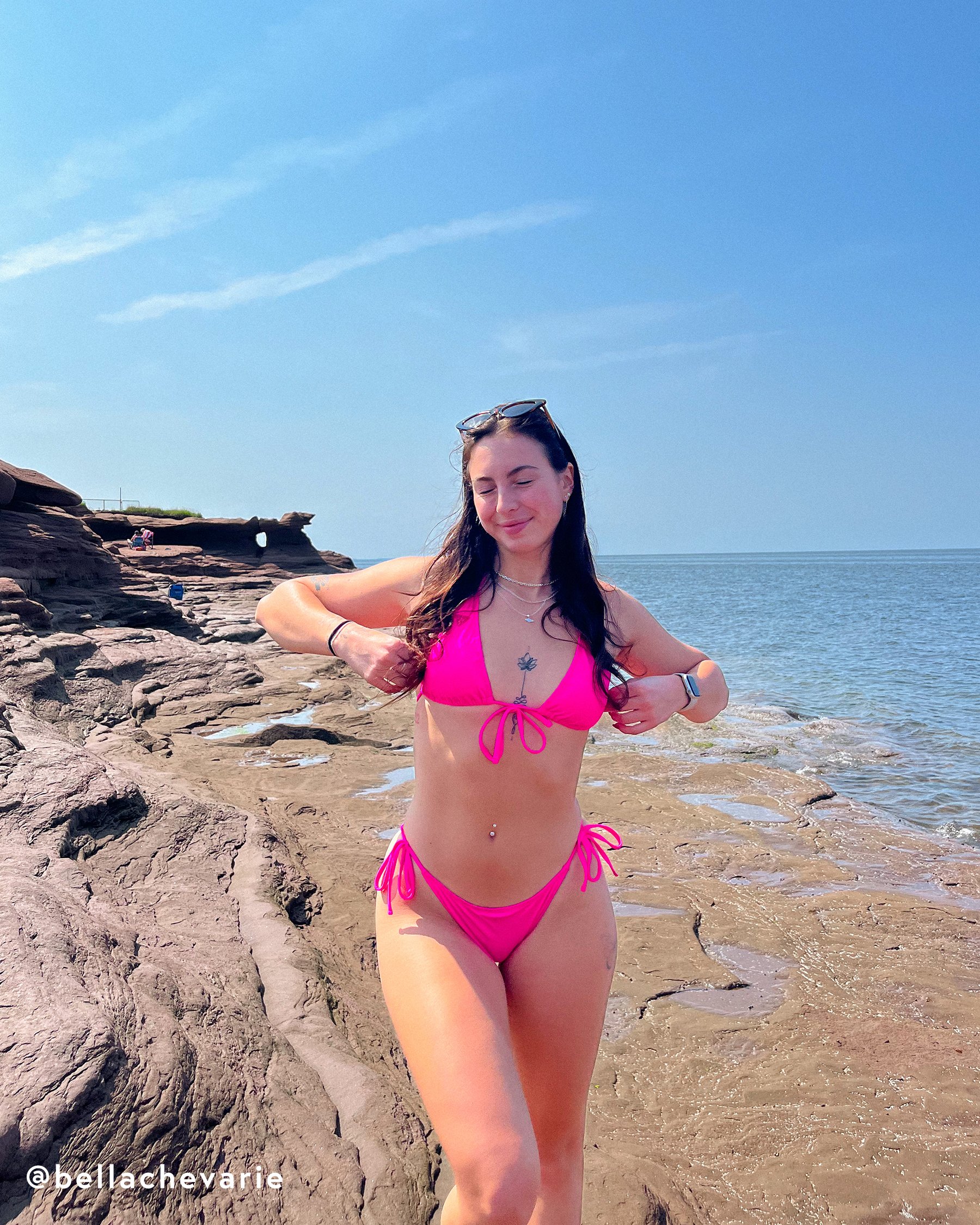 GUESS Haut de bikini triangle licou Monroe Pink Rose monroe E02J25LY00K - Voir1