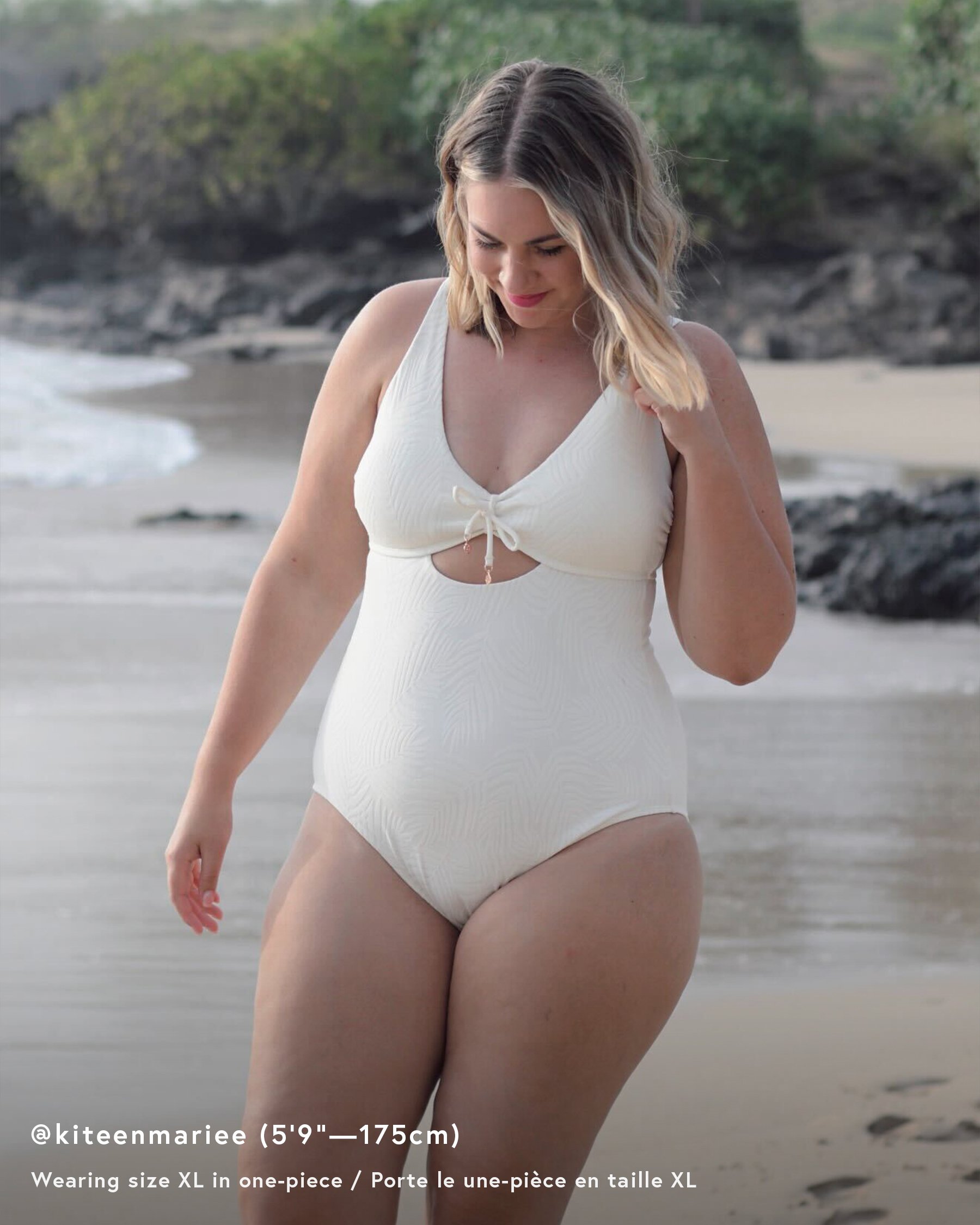 TURQUOISE COUTURE Tropical Textured One-piece Swimsuit White 01400086 - View1