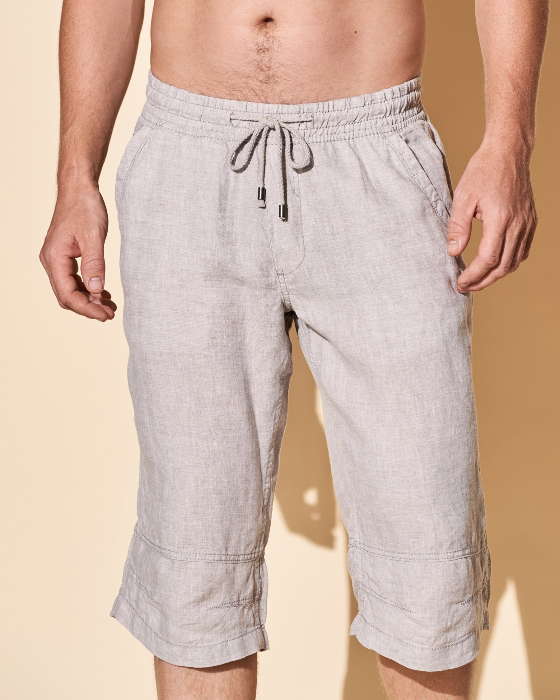 POINT ZERO INC. Linen Capri Neutral 7515412 - View1