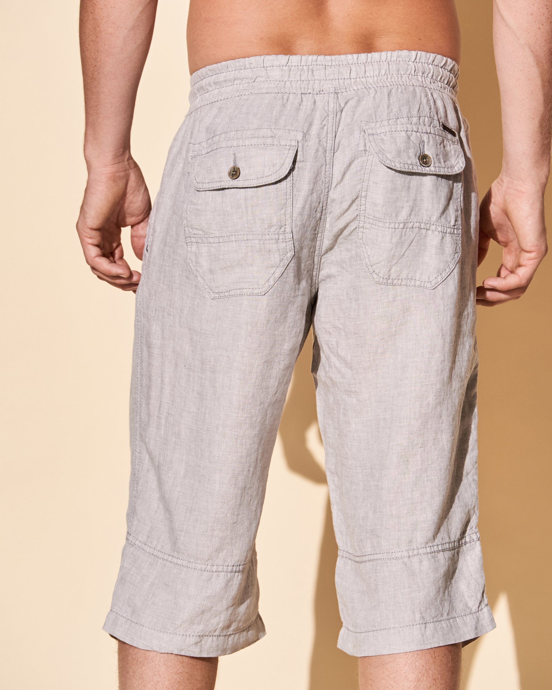 POINT ZERO INC. Linen Capri Neutral 7515412 - View3