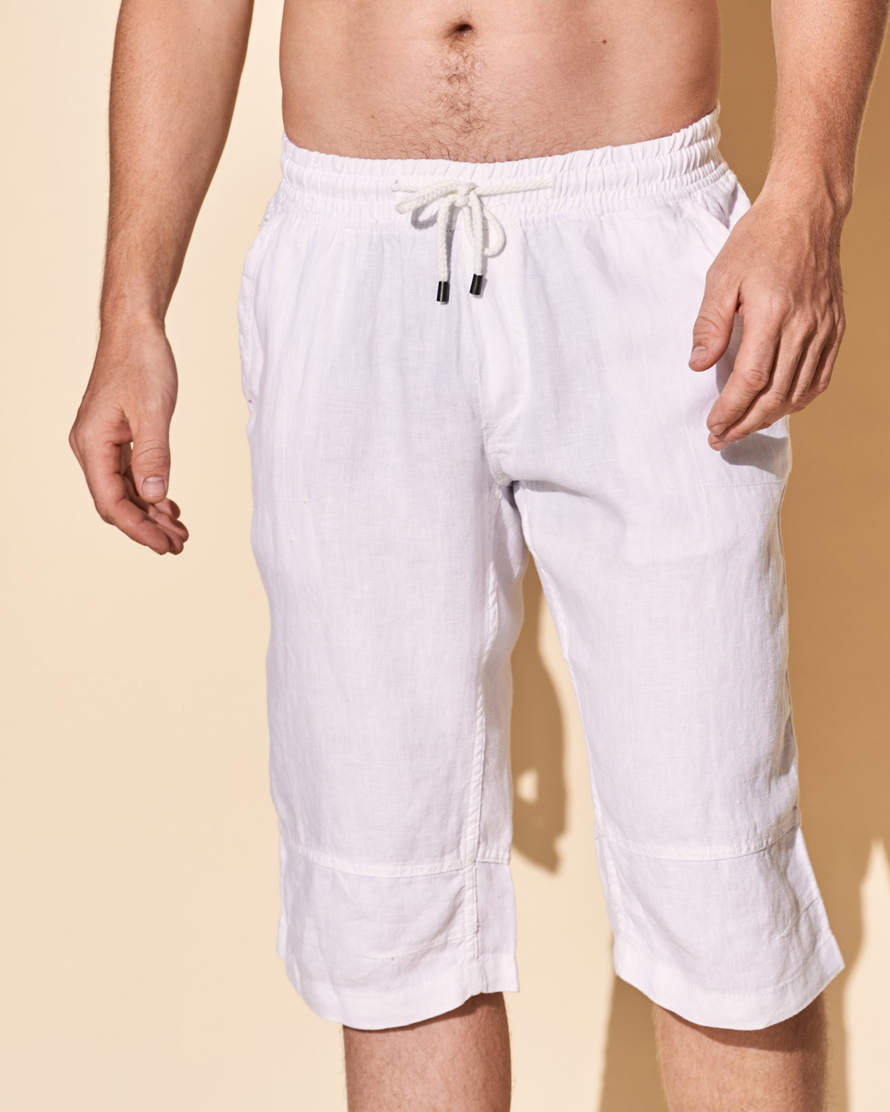 POINT ZERO INC. Linen Capri White 7515412 - View2