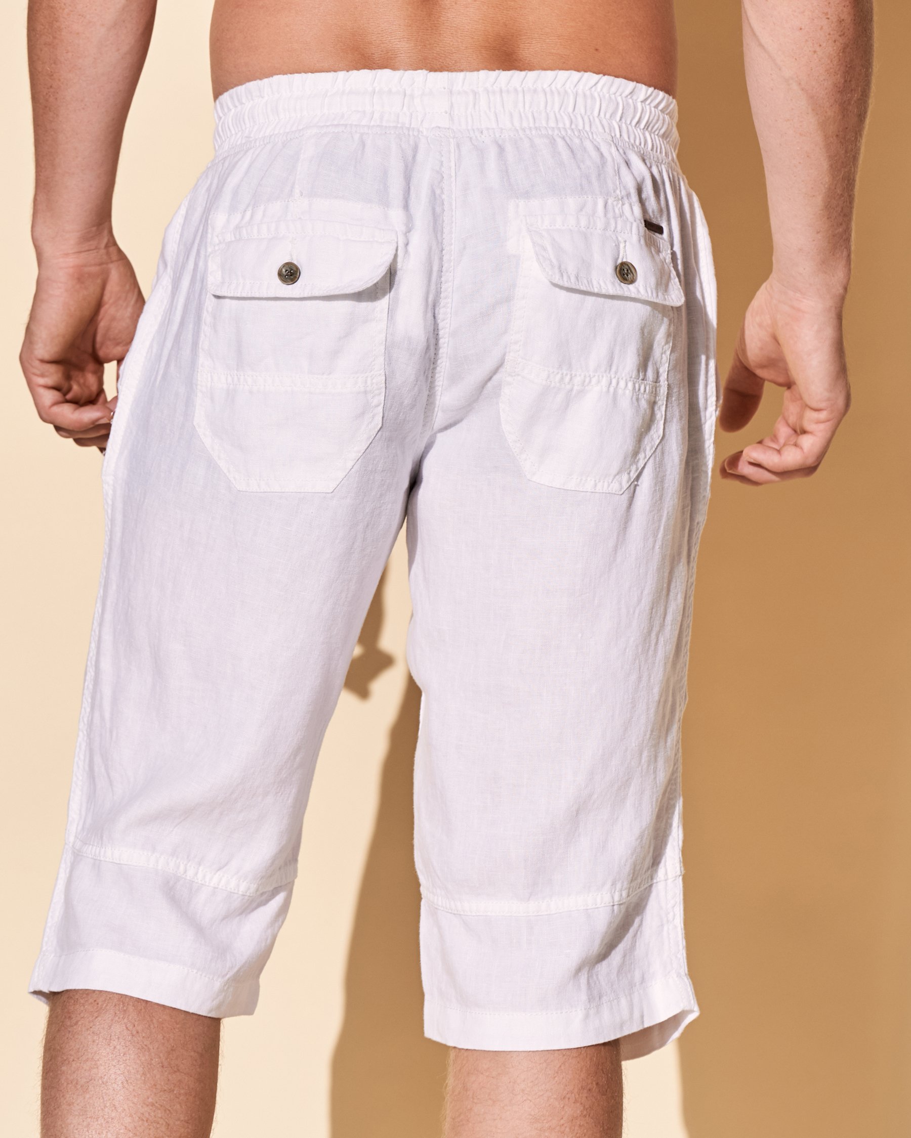 POINT ZERO INC. Linen Capri White 7515412 - View3