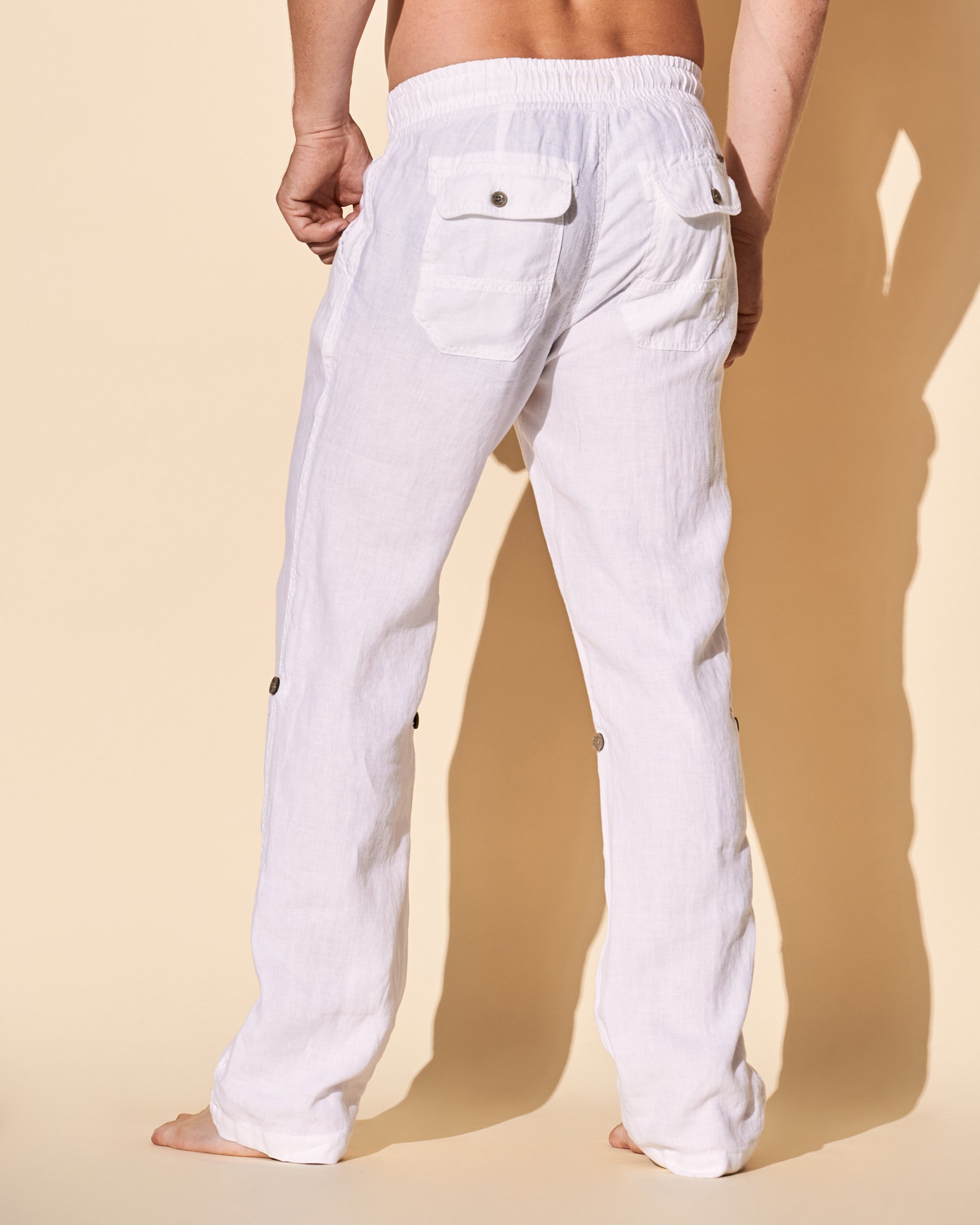 POINT ZERO INC. Linen Pants White 7519208 - View3