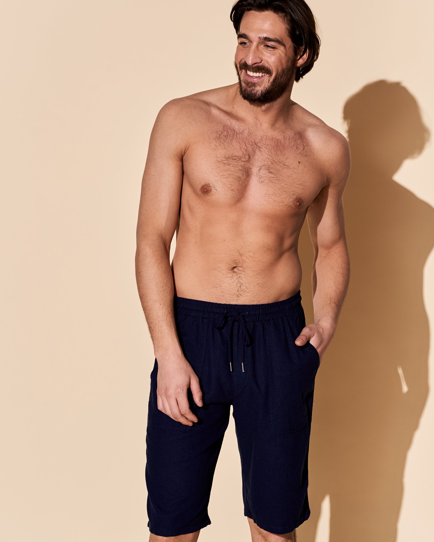 OCEAN OCEAN Linen Bermuda Navy 696-785-0-00 - View2