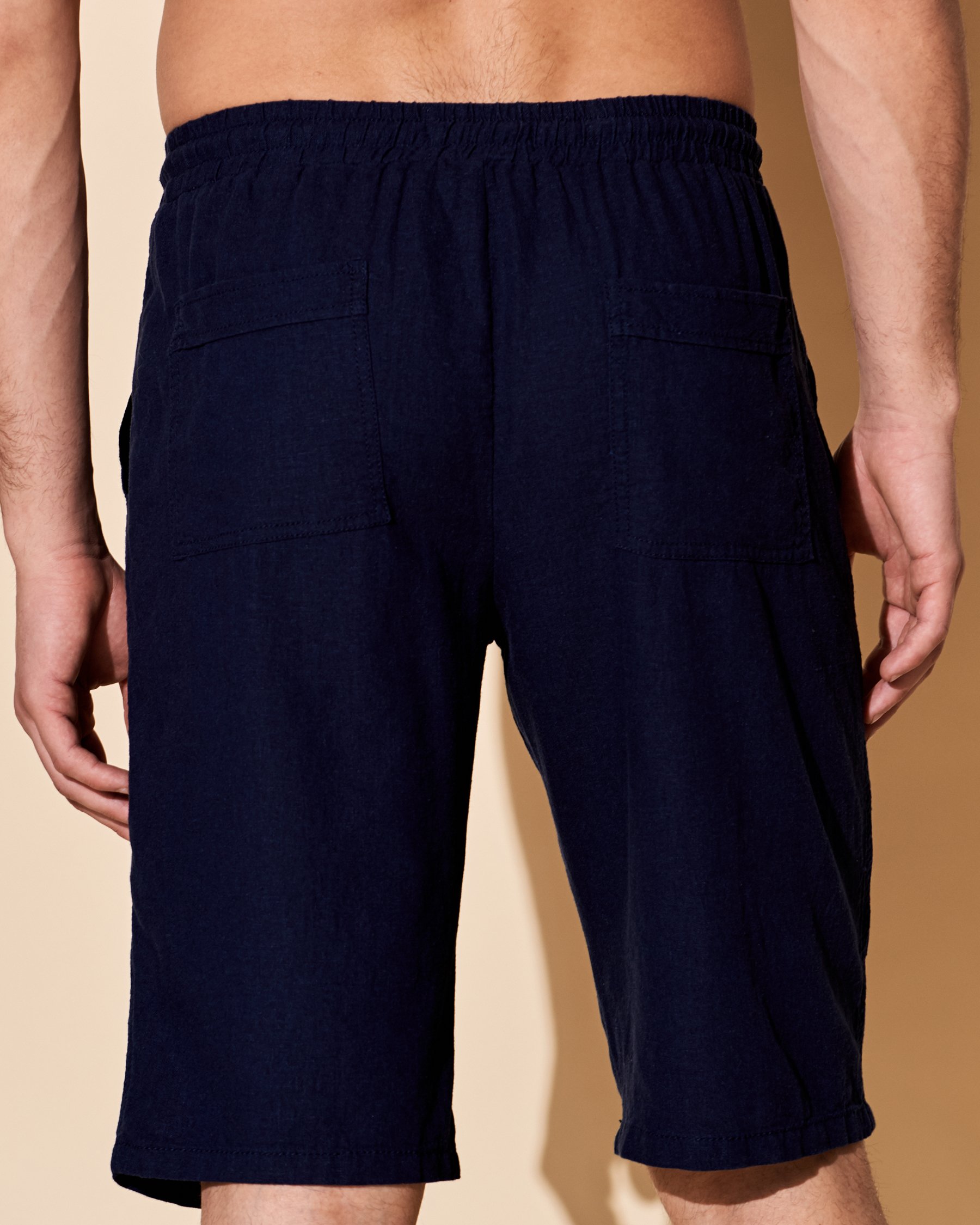 OCEAN OCEAN Linen Bermuda Navy 696-785-0-00 - View3