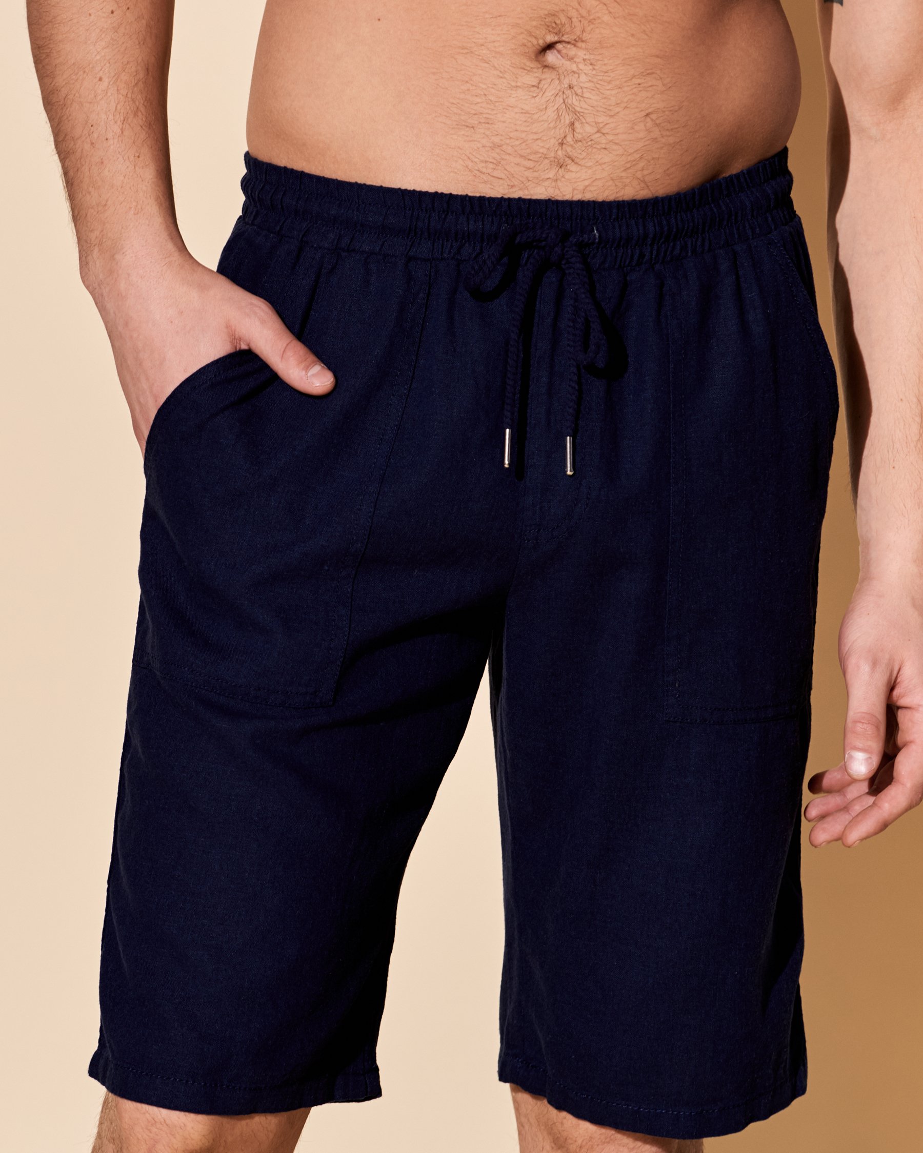 OCEAN OCEAN Linen Bermuda Navy 696-785-0-00 - View1
