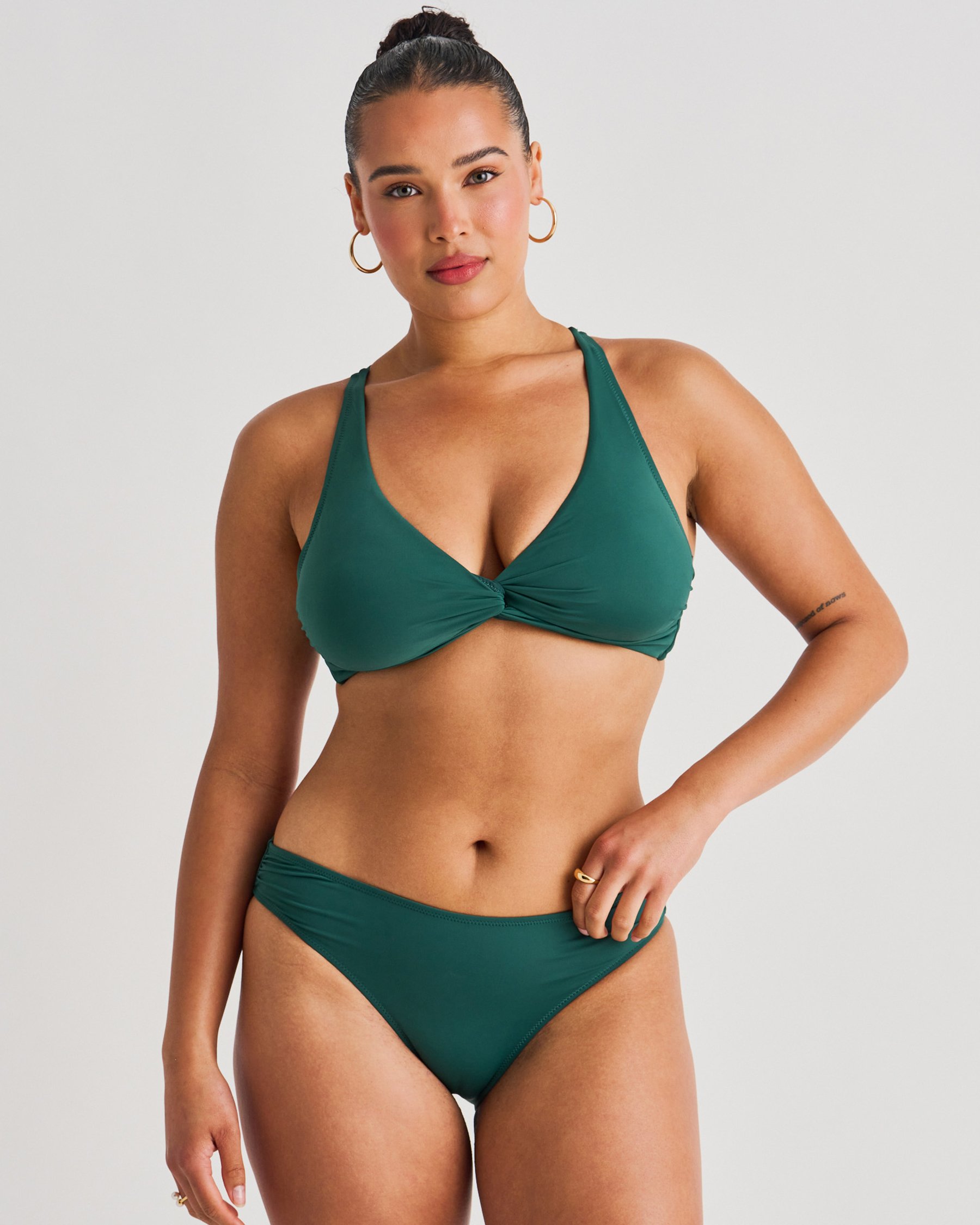 EVERYDAY SUNDAY Haut de bikini bralette torsadé bonnet D Misty Tropics Vert forêt tropicale ESBEAW04155A - View3