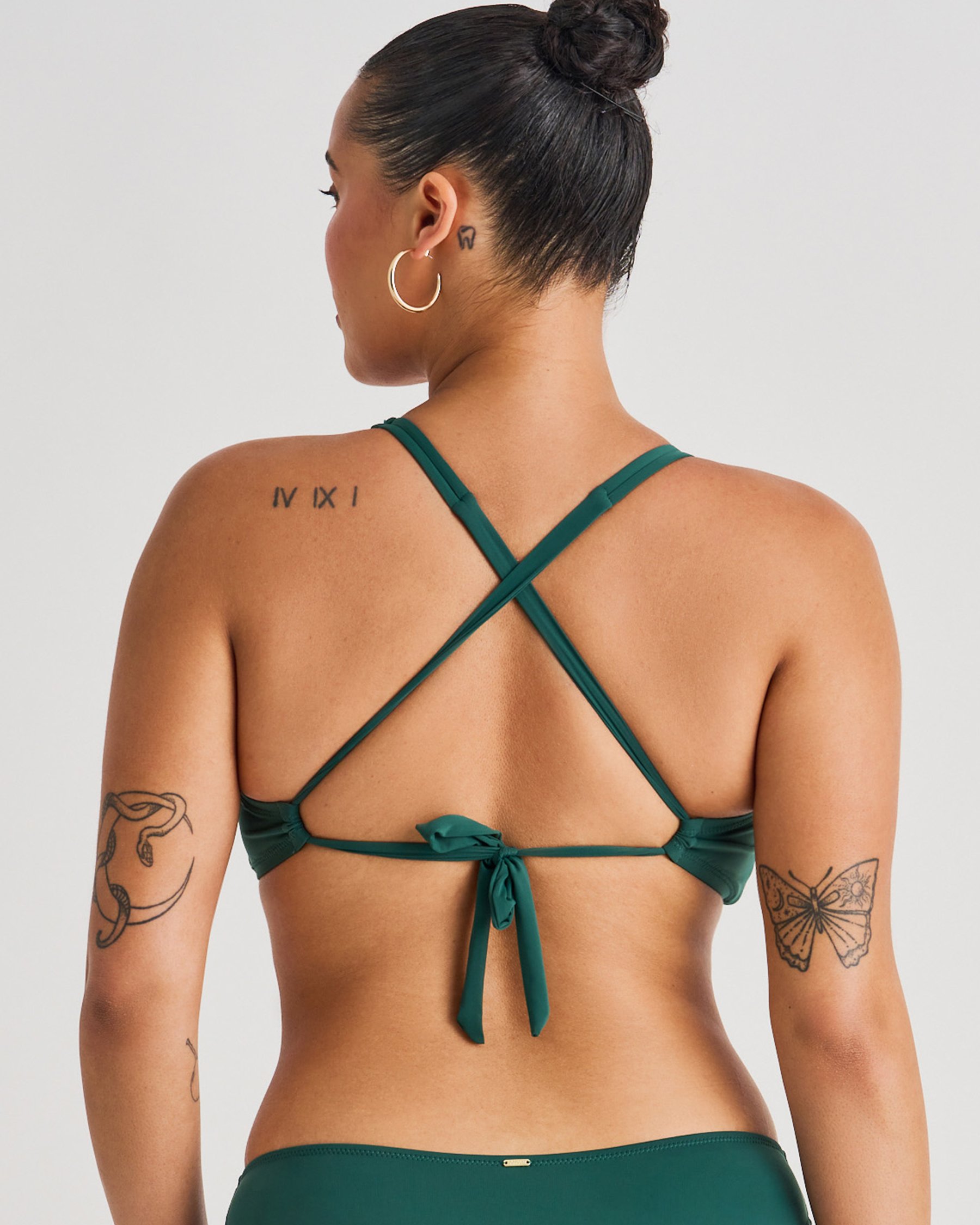 EVERYDAY SUNDAY Haut de bikini bralette torsadé bonnet D Misty Tropics Vert forêt tropicale ESBEAW04155A - View4