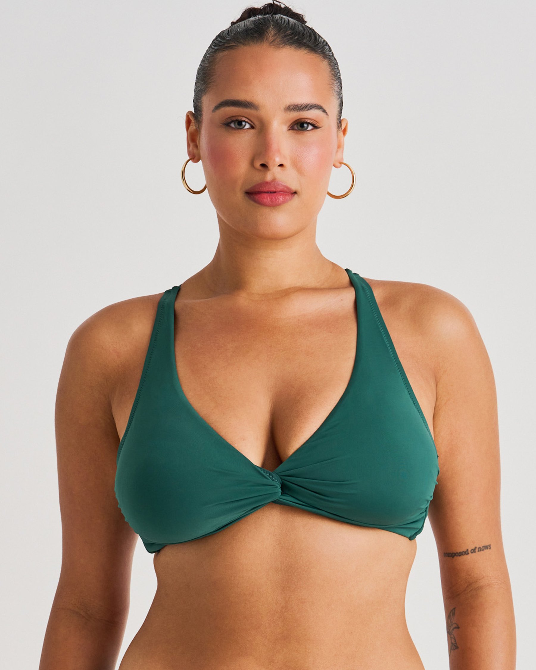 EVERYDAY SUNDAY Haut de bikini bralette torsadé bonnet D Misty Tropics Vert forêt tropicale ESBEAW04155A - View5