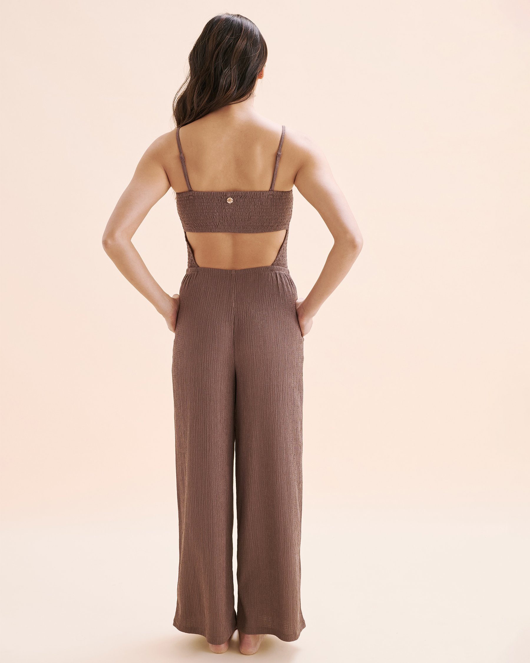 OFF THE BEACH Combinaison tube texturée Marron taupe foncé 02300152 - View6