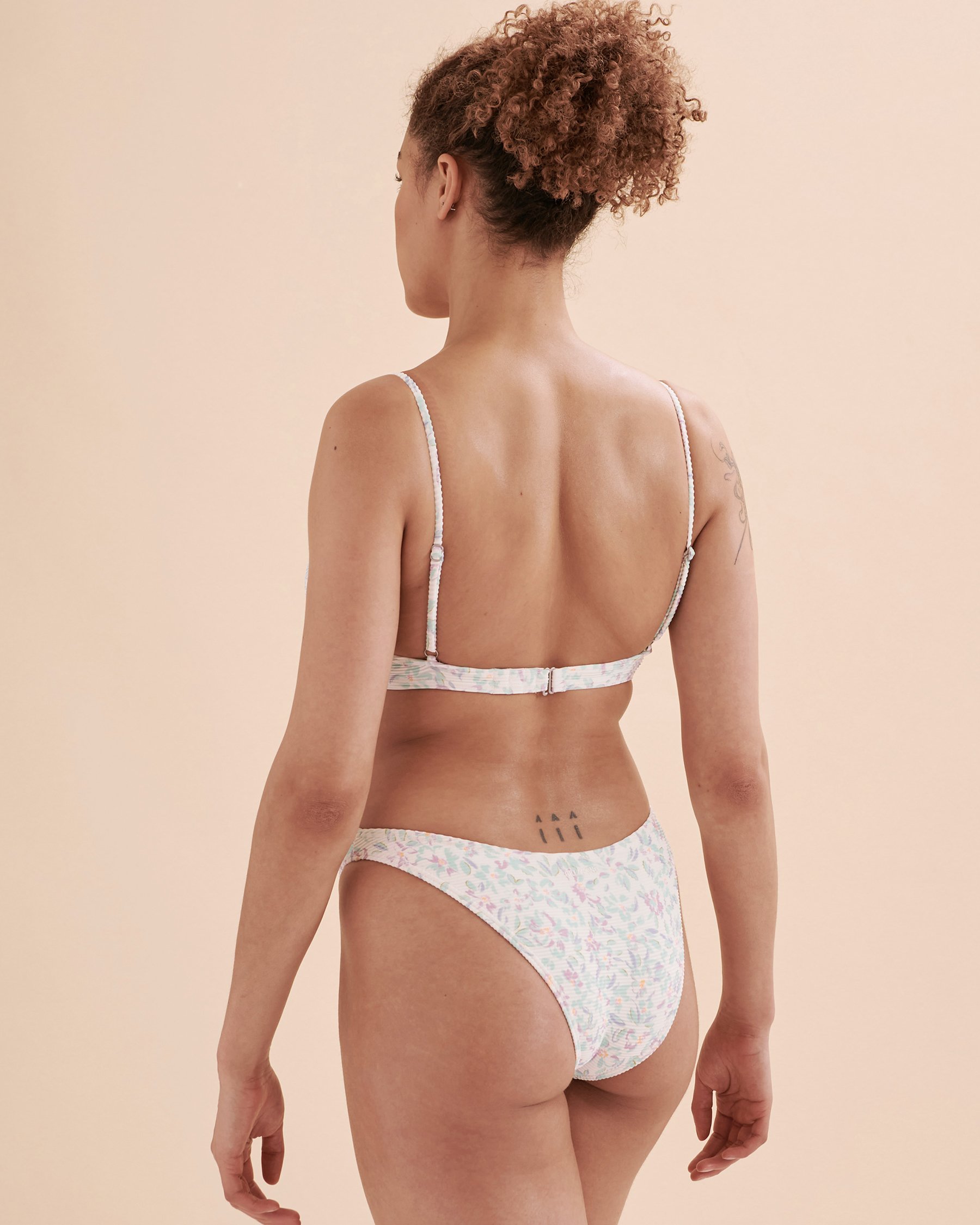 BILLABONG Sweet Oasis Tanlines Plunge Bikini Top Pastel Print ABJX300727 - View6
