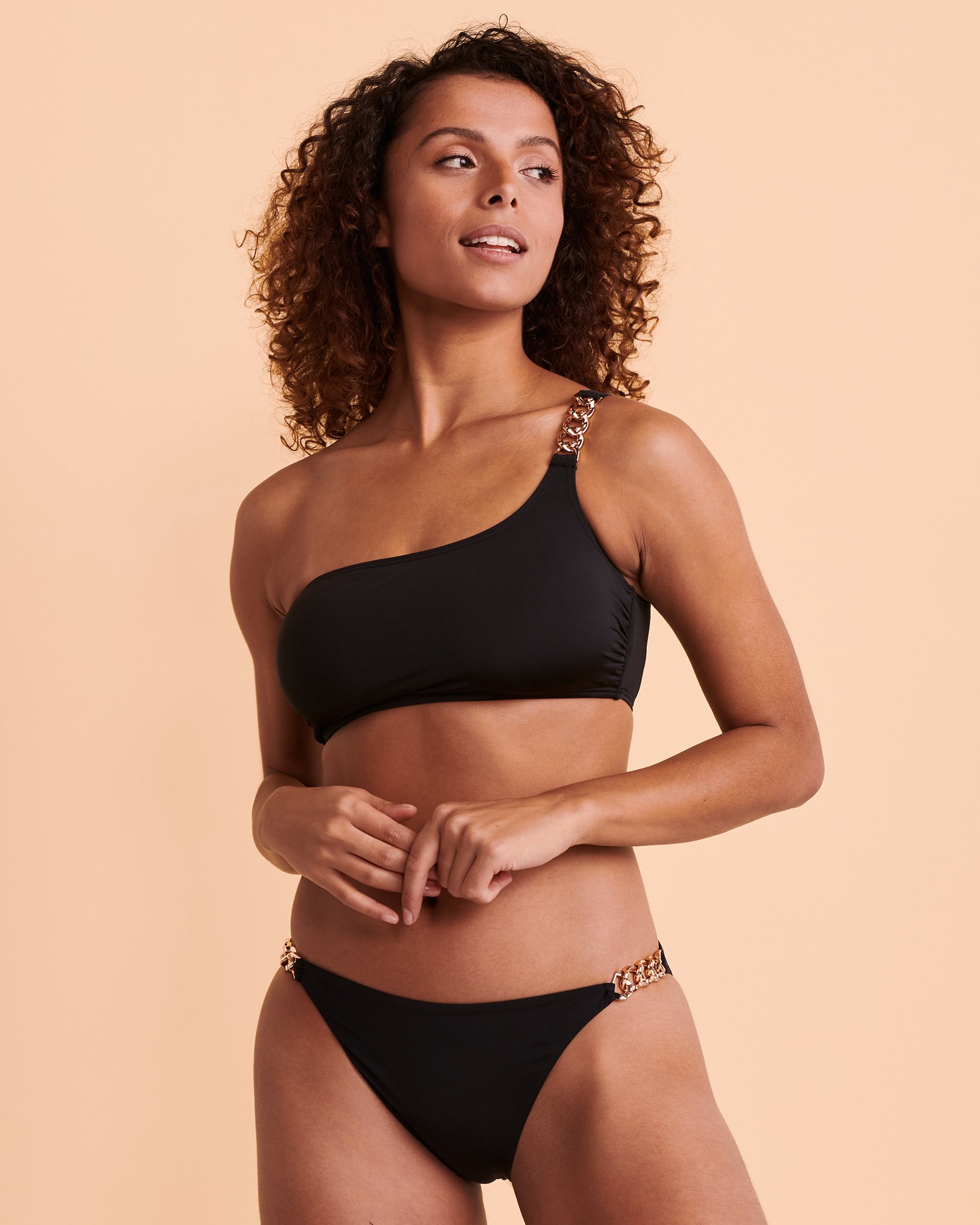 SANTEMARE CHAIN Brazilian Bikini Bottom Black 01300177 - View8