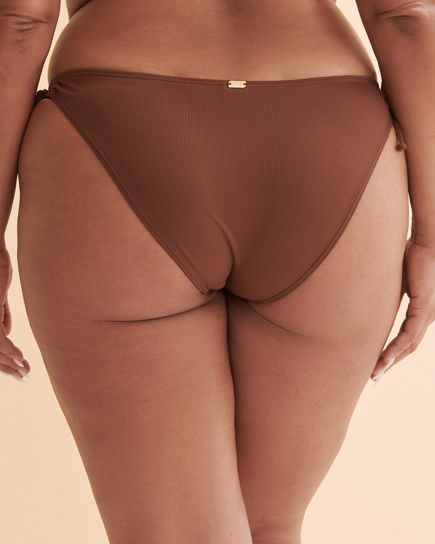 TROPIK Rib Side Tie Bikini Bottom Brown 01300220 - View4