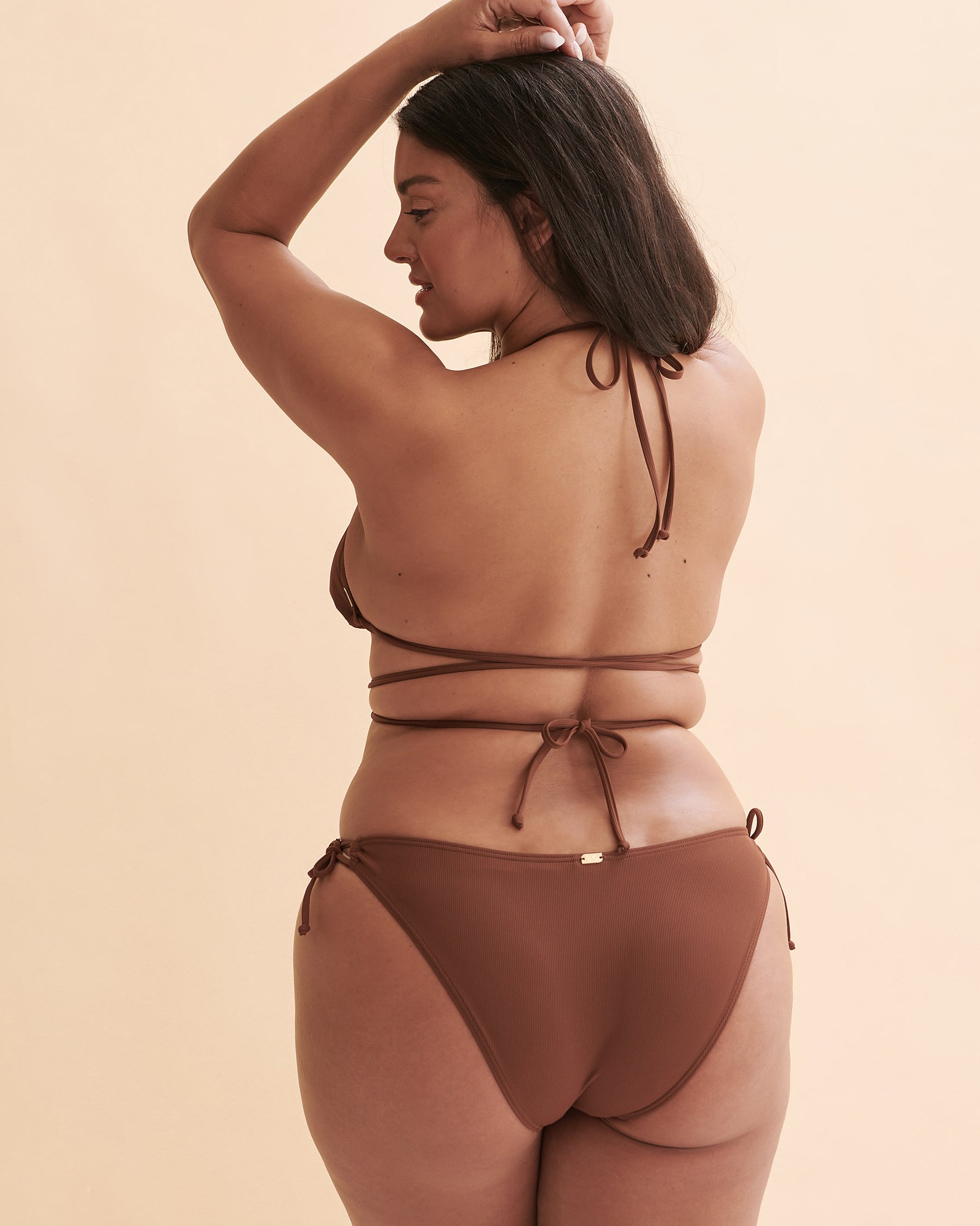 TROPIK Rib Triangle Bikini Top Brown 01100201 - View5