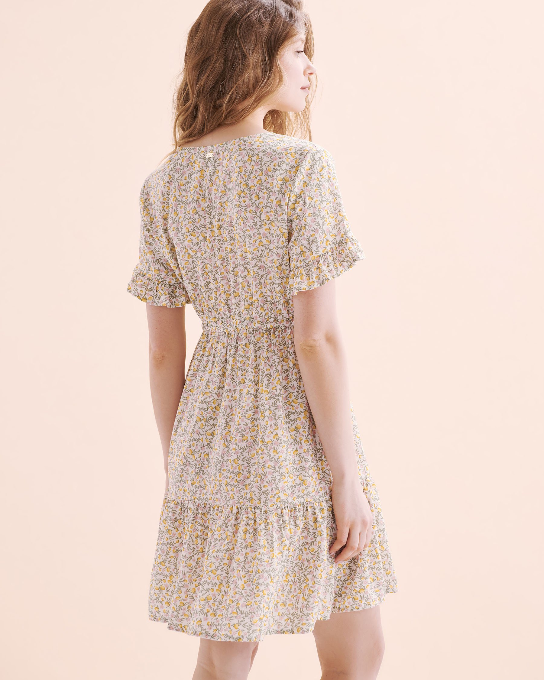 TROPIK Dobby Viscose Ruffle Dress Garden Lemon Print 02300150 - View7