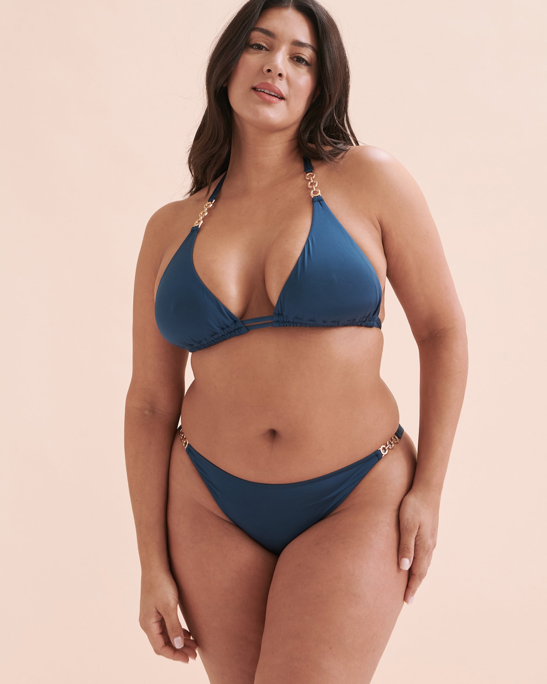 SANTEMARE Haut de bikini triangle Chain Bleu majolica 01100230 - Voir3