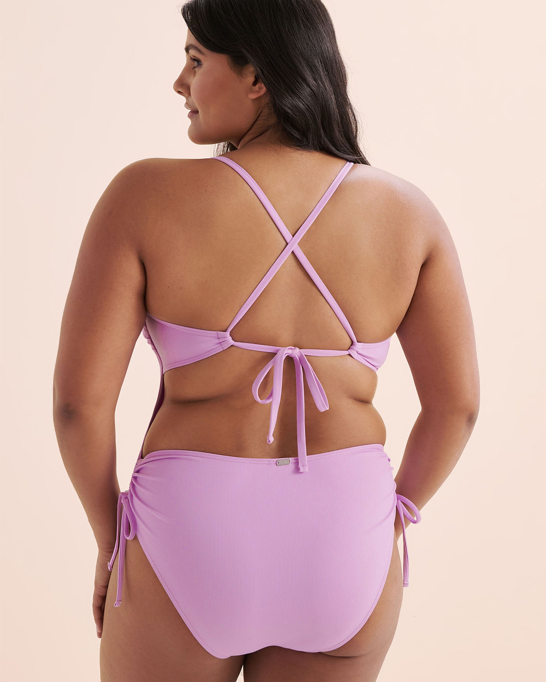 TROPIK Maui Ribbed One-Piece Swimsuit Orchid Bloom Purple 01400097 - View4